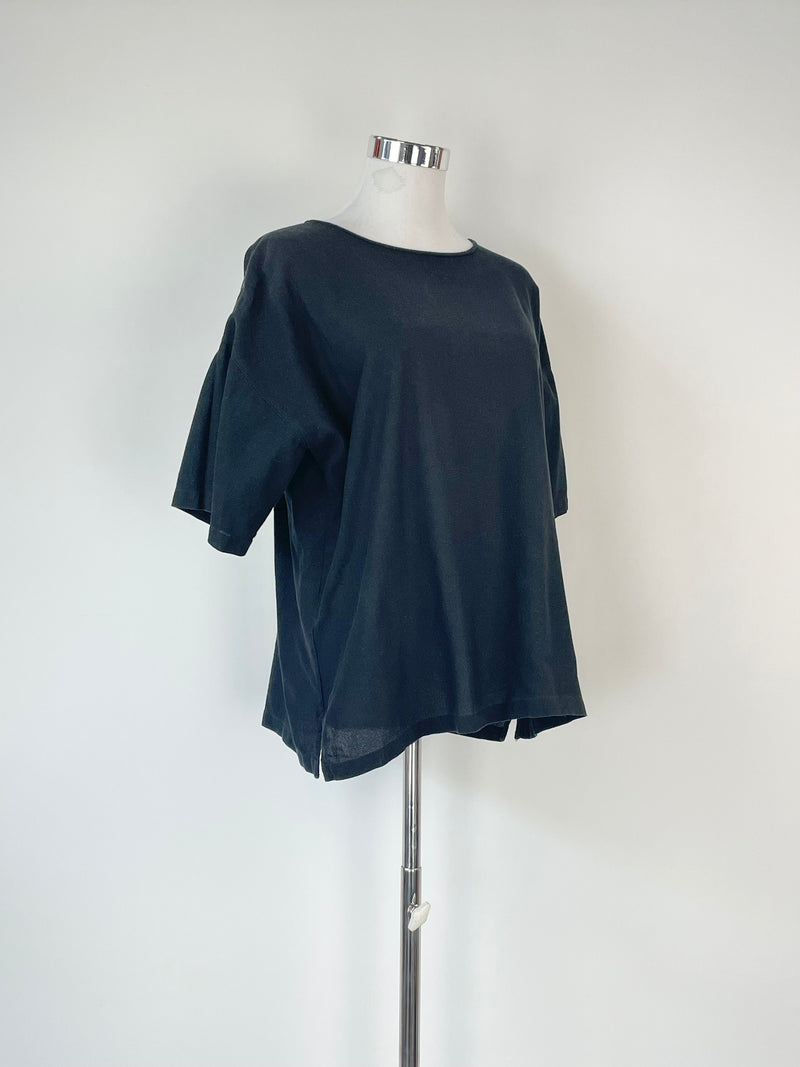 Études Studio Black Pique Cropped T-Shirt - S