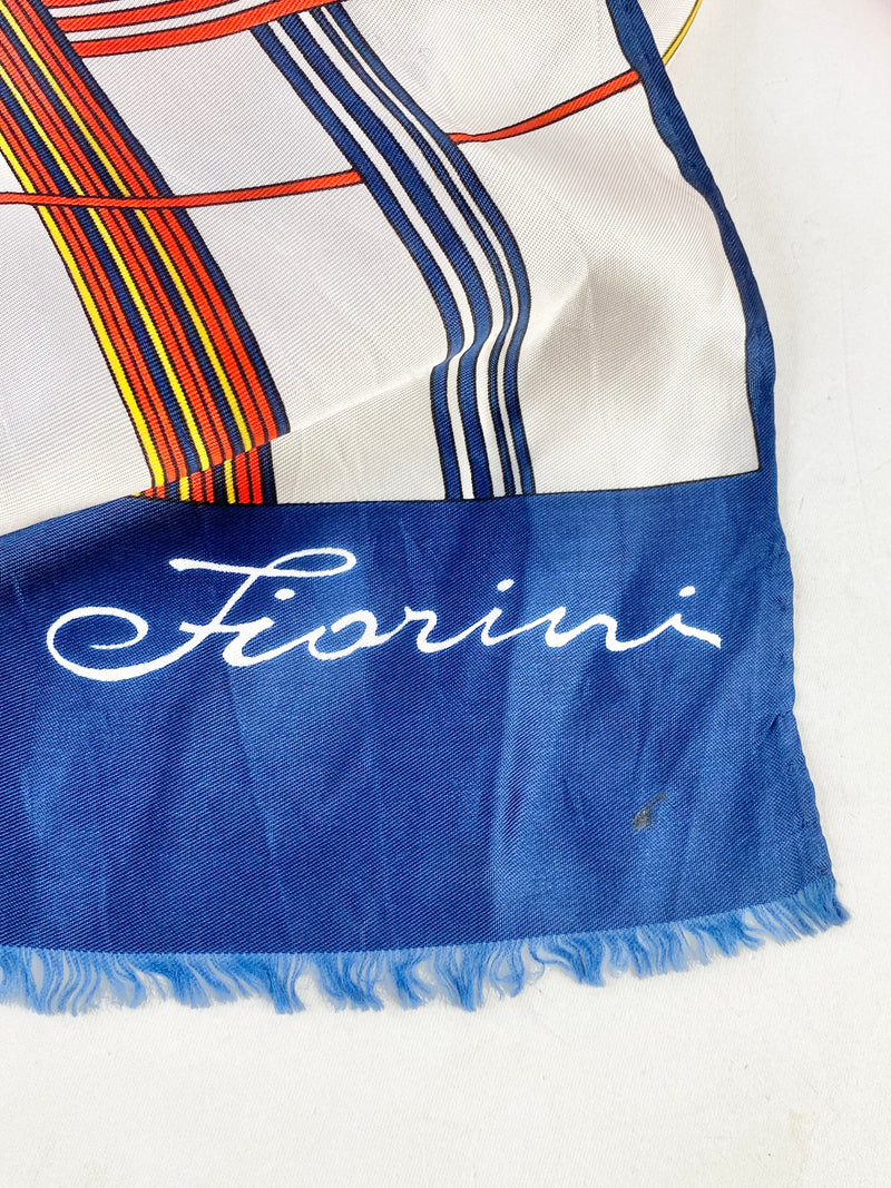 Vintage Fiorini Plaid Silk Scarf