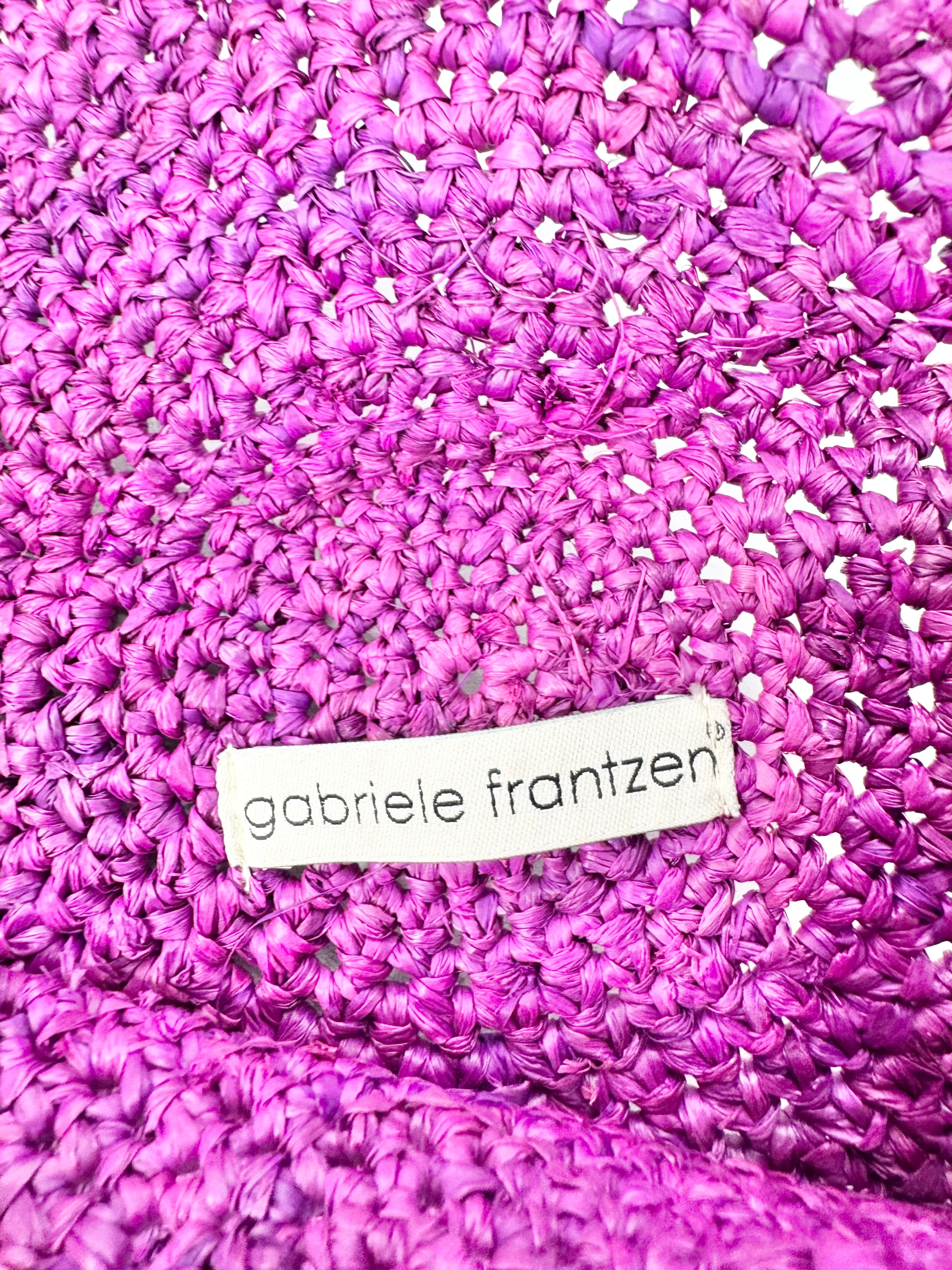 Gabriele Frantzen Fuchsia Raffia Clutch