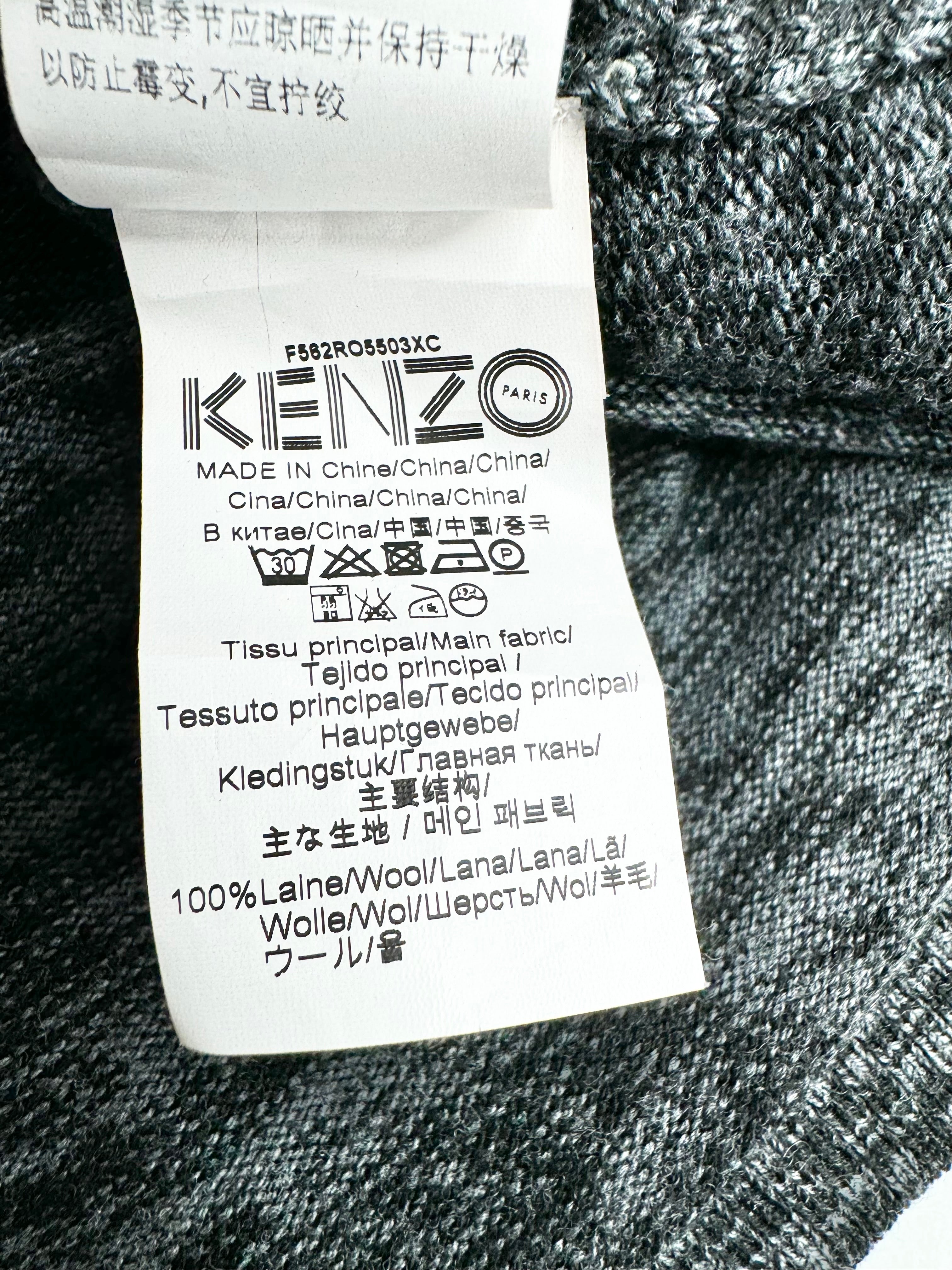 Kenzo Grey & Black Tiger Pattern Knitted Dress - AU10