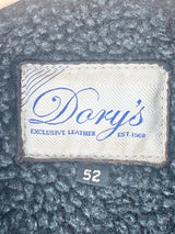 Dory's Genuine Leather Mahogany Shearling-Lined Jacket - 52