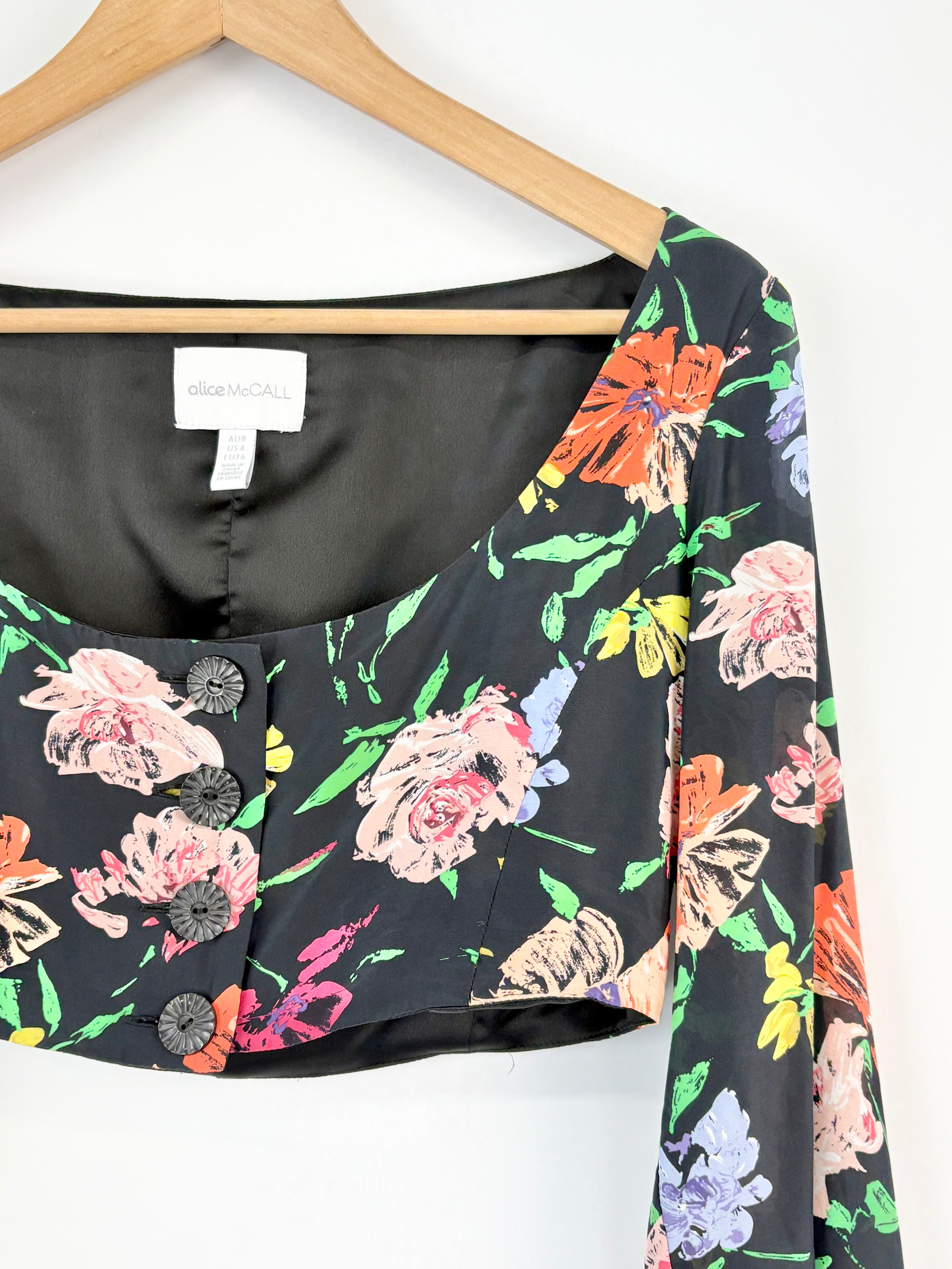 Alice McCall Silk-Blend Cropped 'Picasso' Top - AU8