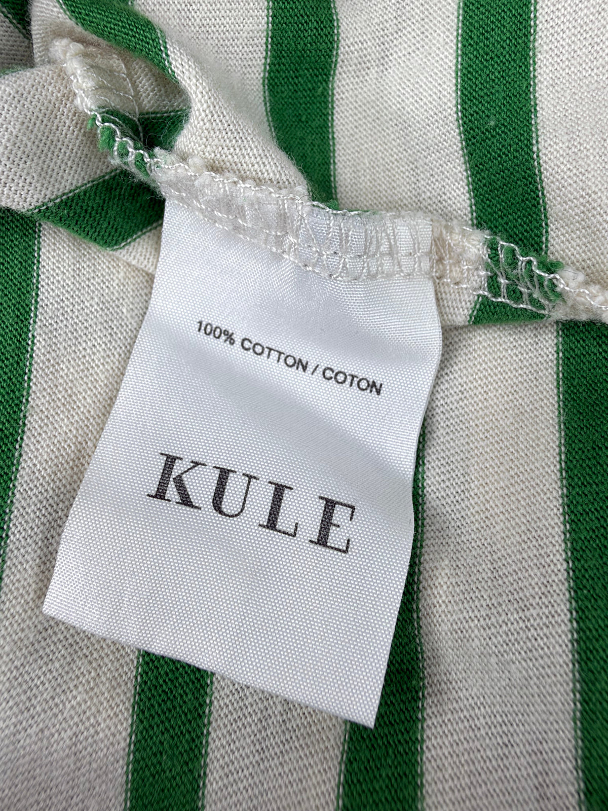 Kule Green and White Stripe Skivvy - AU6/8