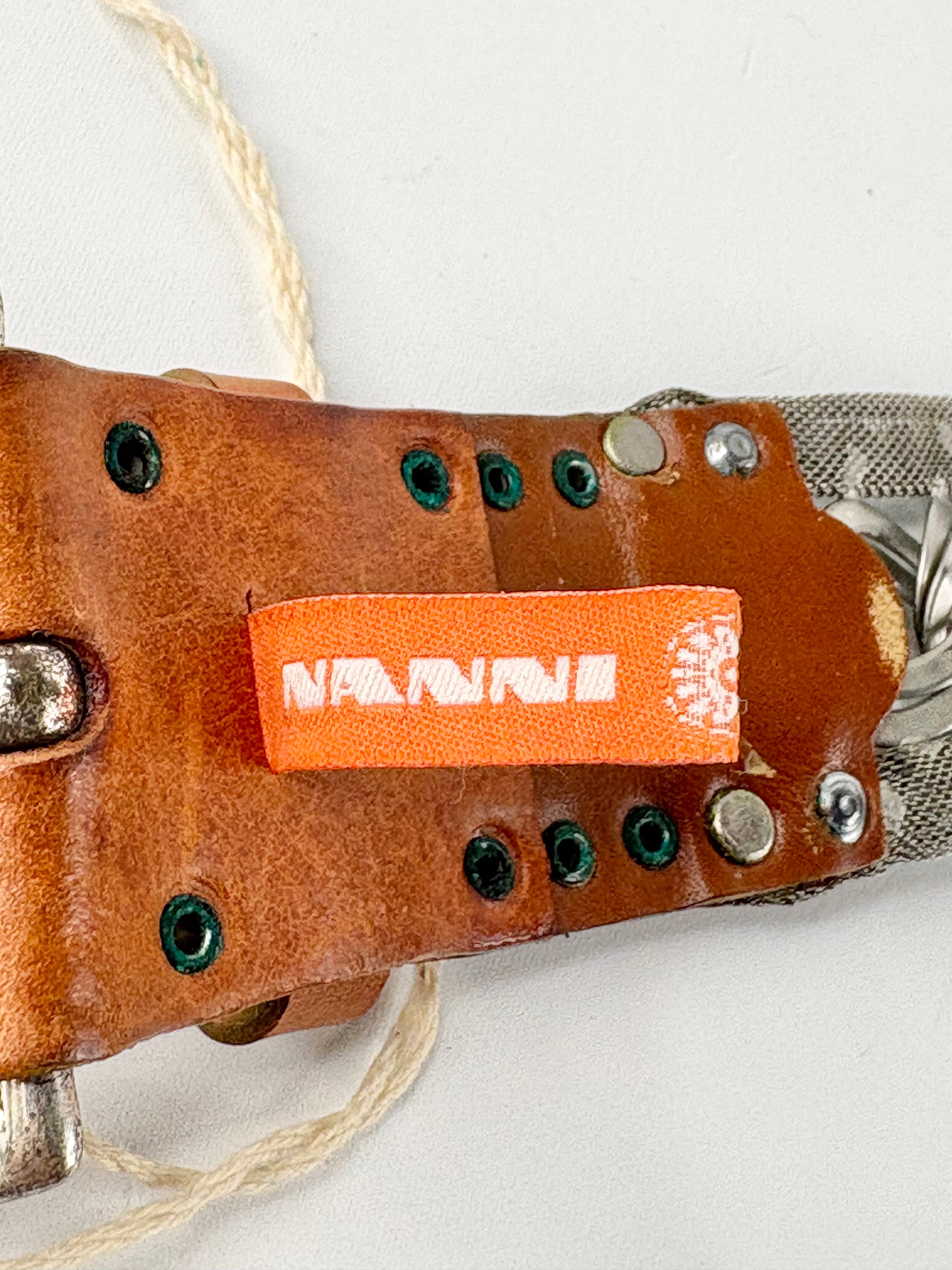 Vintage Nanni Leather & Brass Shingled Belt