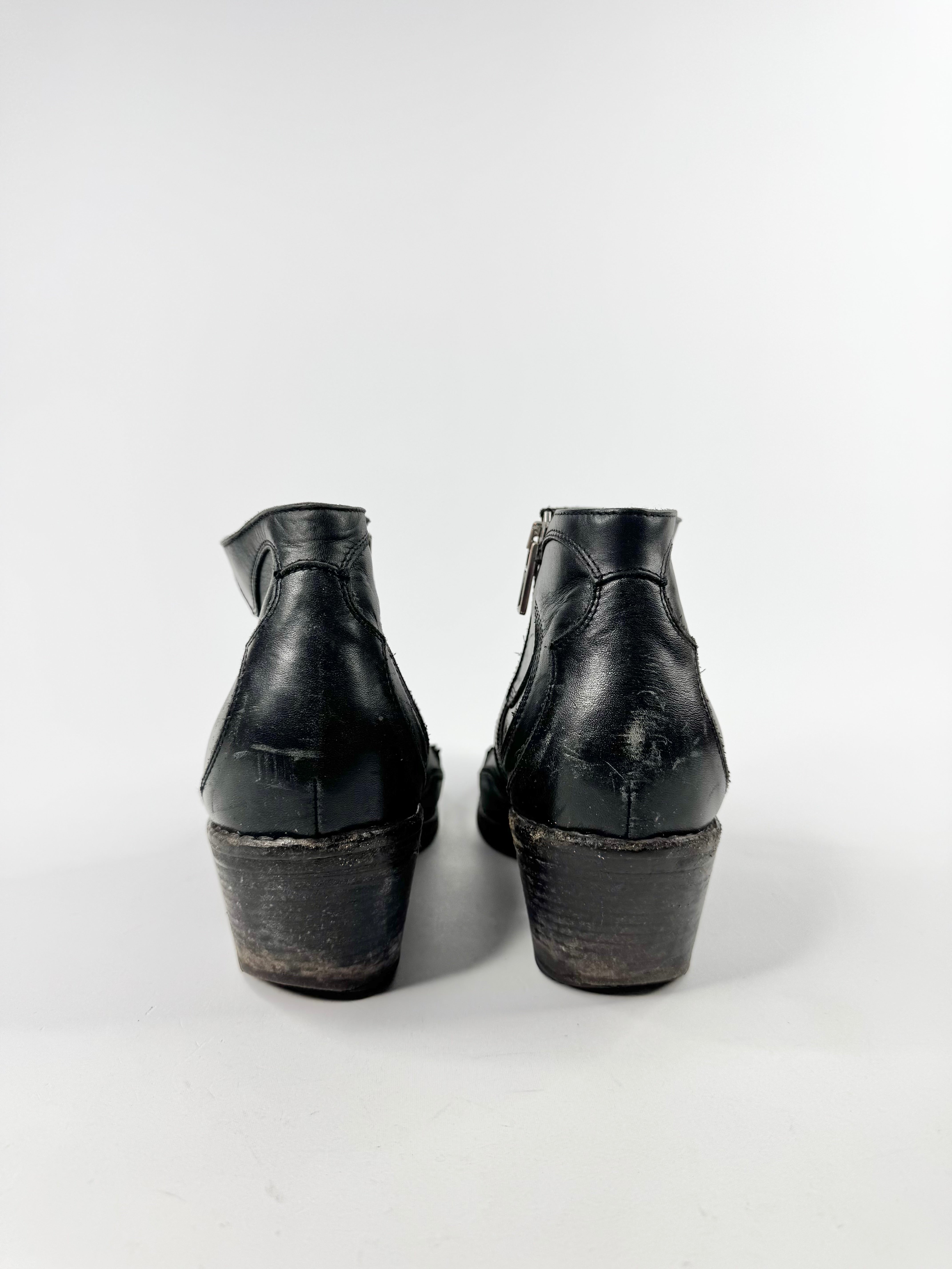 McQ Black Moon & Stars Cowboy Ankle Boots - EU39