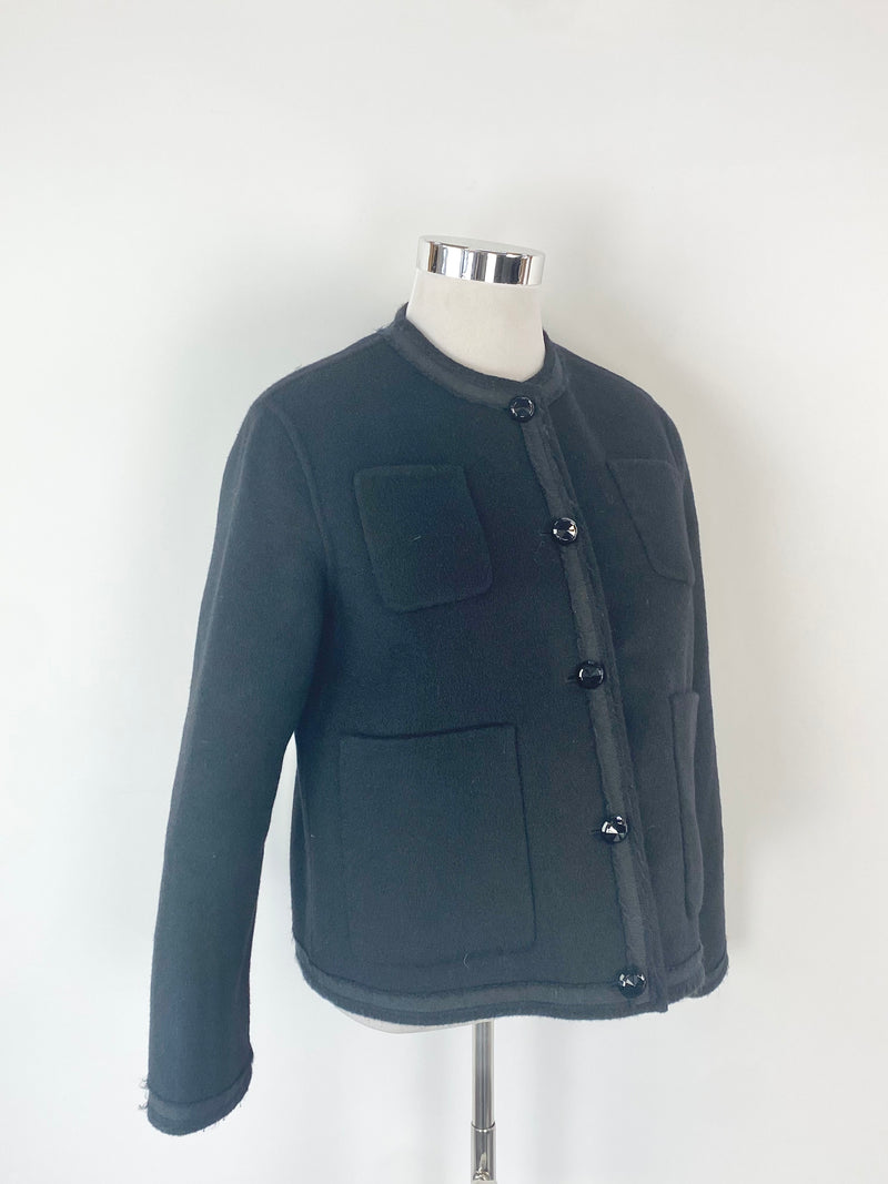 P.A.R.O.S.H Black Wool Jacket - AU10/12