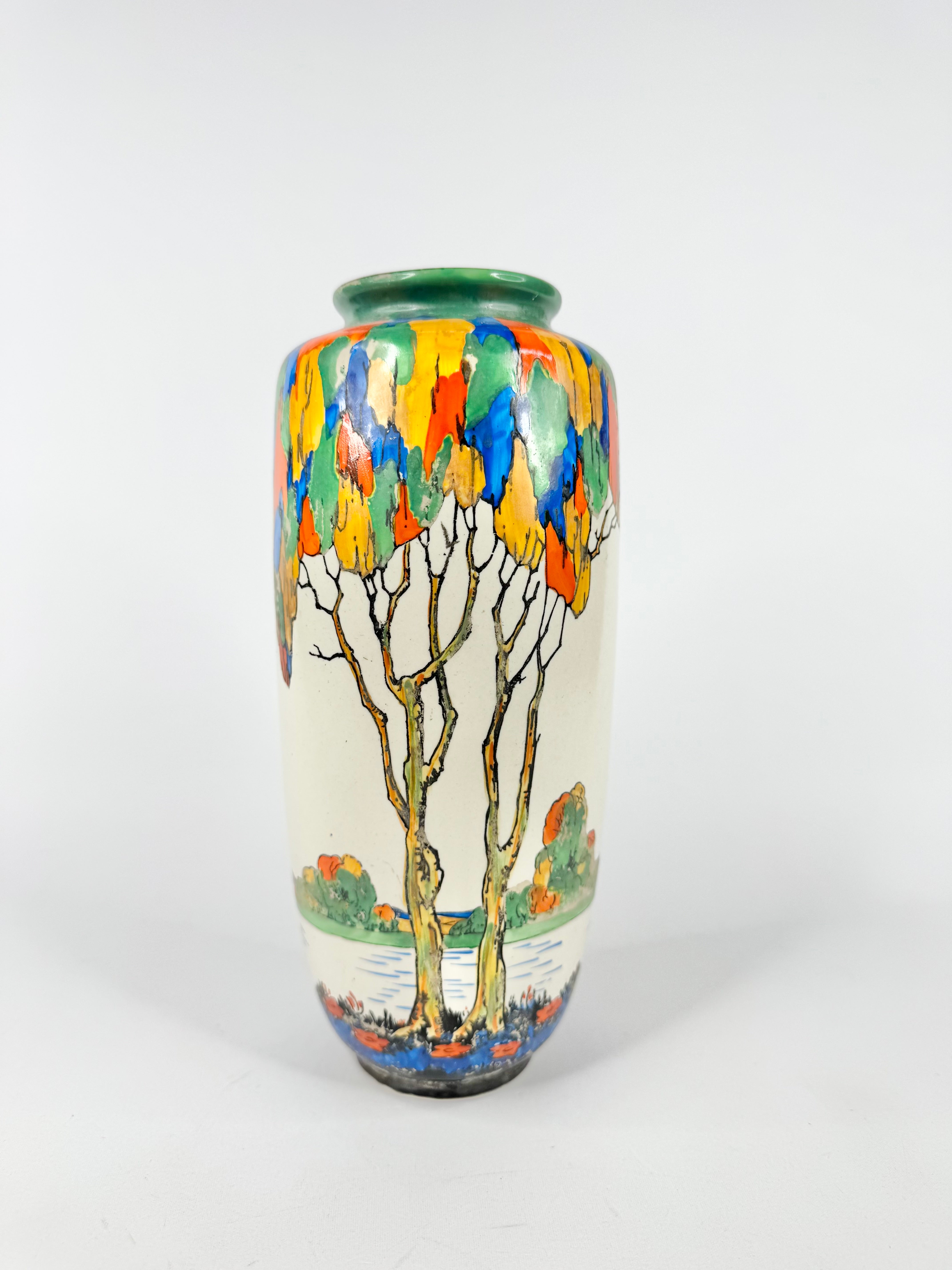 Vintage Crown Ducal Art Deco Hand Painted Tree Vase