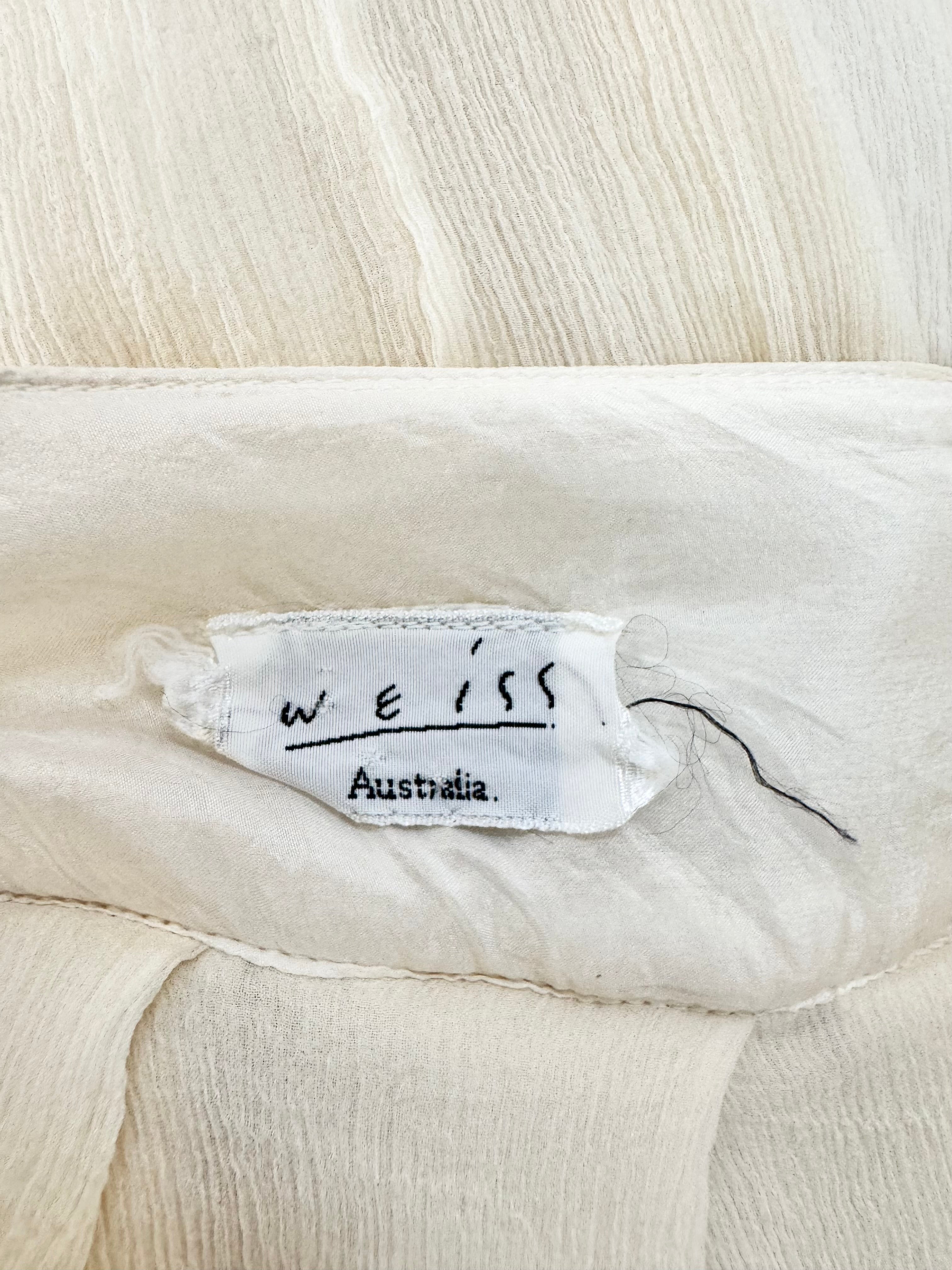 Weiss Ivory Pleated Silk Skirt - AU10/12