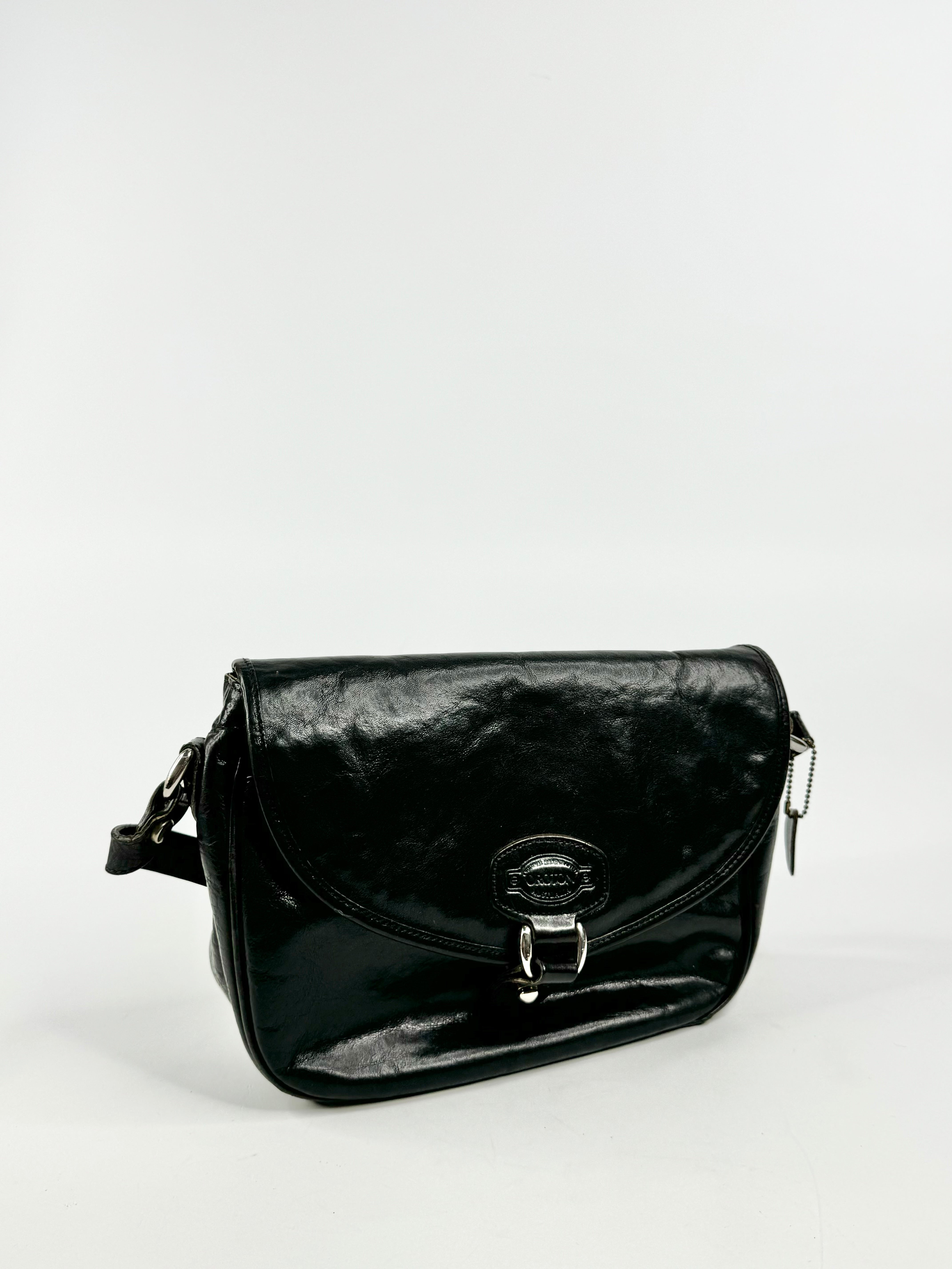 Vintage Oroton Black Saddle Bag