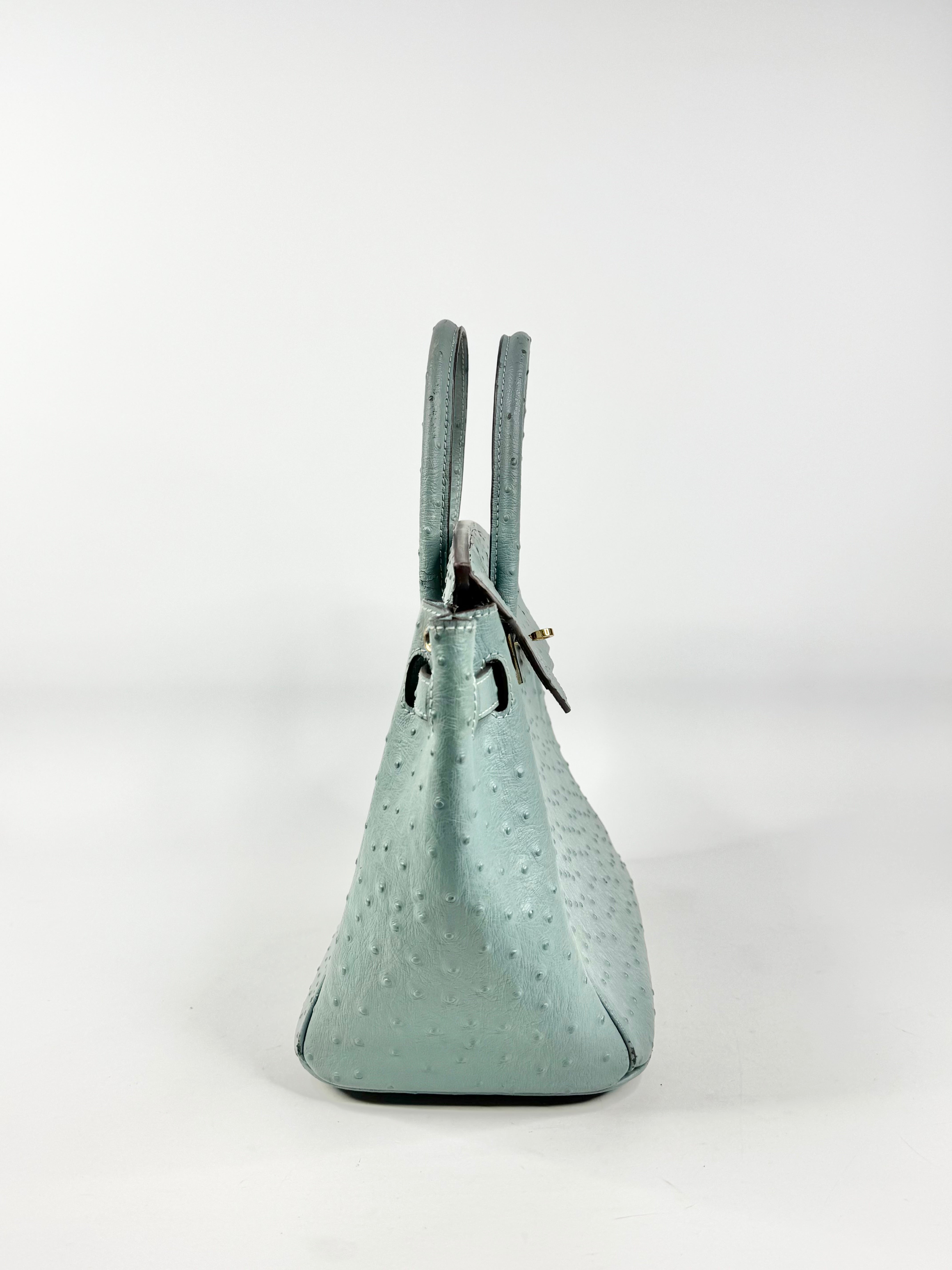 House of Hello Blue Faux Ostrich Texture Leather Bag