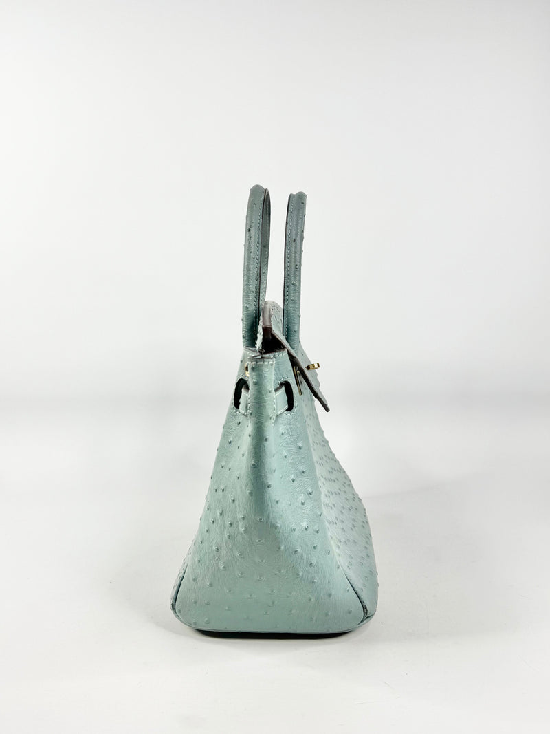 House of Hello Blue Faux Ostrich Texture Leather Bag