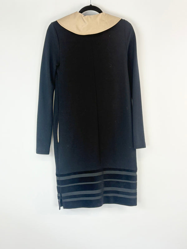 Class Roberto Cavalli Black with Gold Trims Shift Dress - AU10