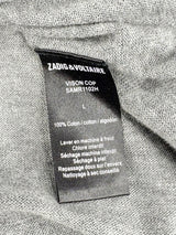 Zadig & Voltaire Stone Grey Cotton 'Vison' Top - AU12