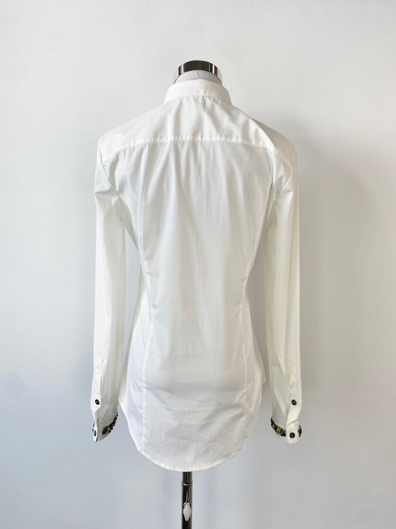 Burberry London White Jewel Cuff Shirt - AU8