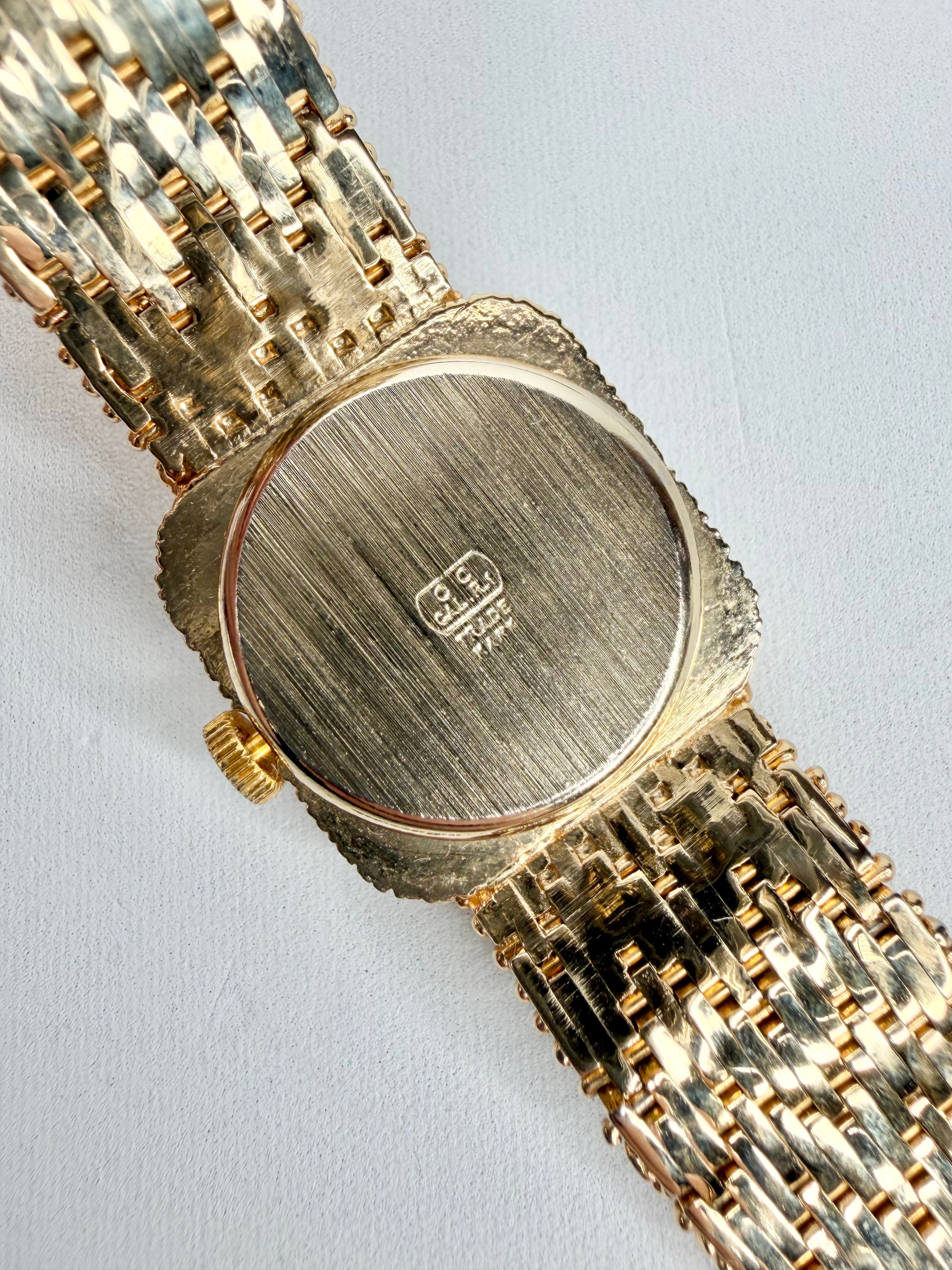 Vintage Gold Crown Gold Toned Crystal Studded Watch