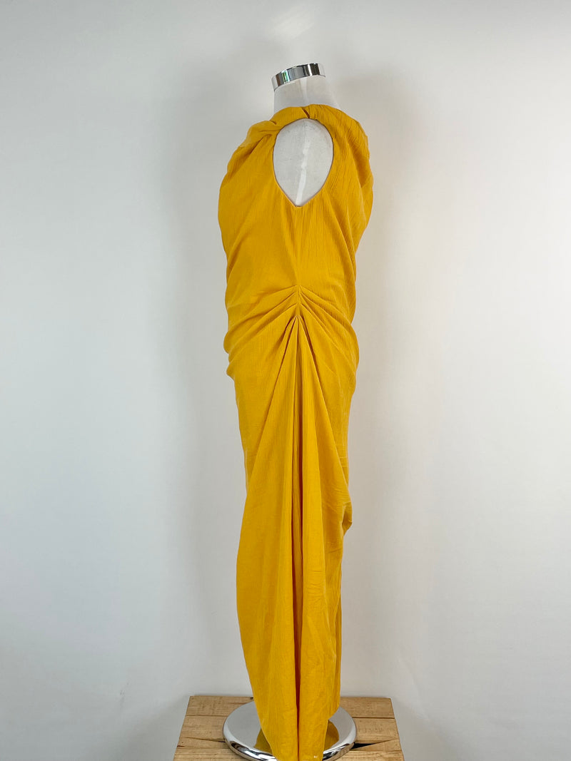 Anna Quan Turmeric Crinkled 'Eleni' Midi Dress - AU14