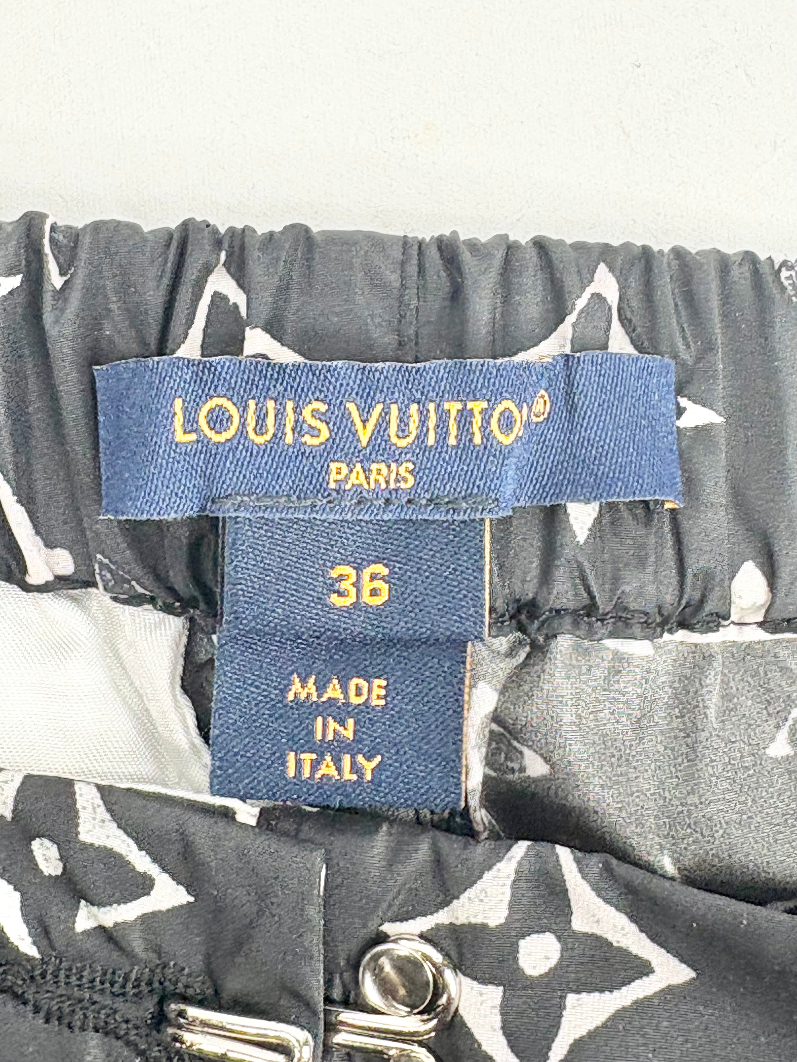 Louis Vuitton Black Synthetic Monogrammed Joggers -  AU4/6