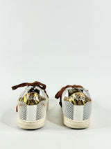 P448 White Mesh Metallic Bronze Lace Sneakers - EU37