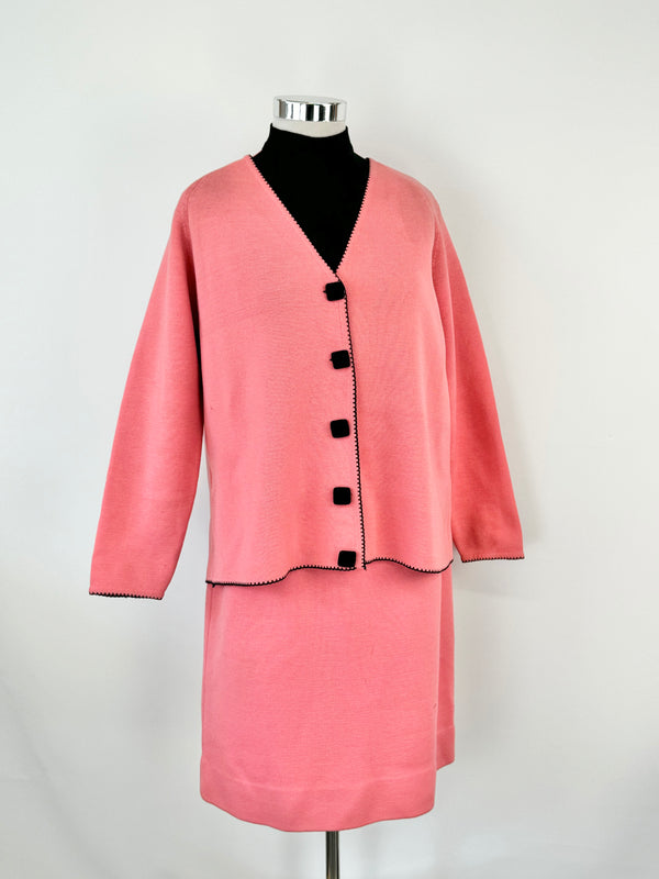 Vintage Pink & Black Rose Pink 3 Piece Suit - AU12/14
