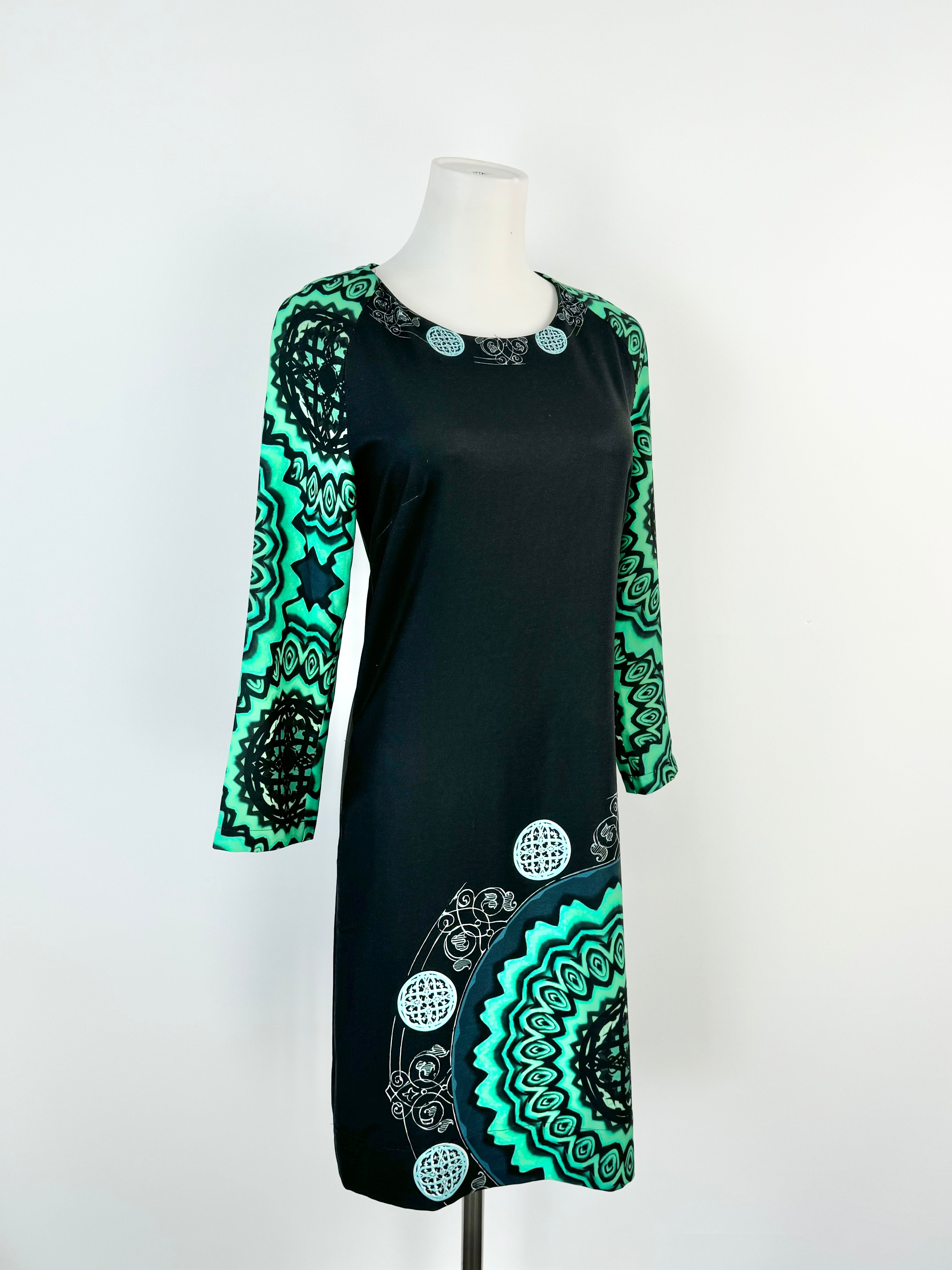 Desigual Green & Black Midi Dress - AU8