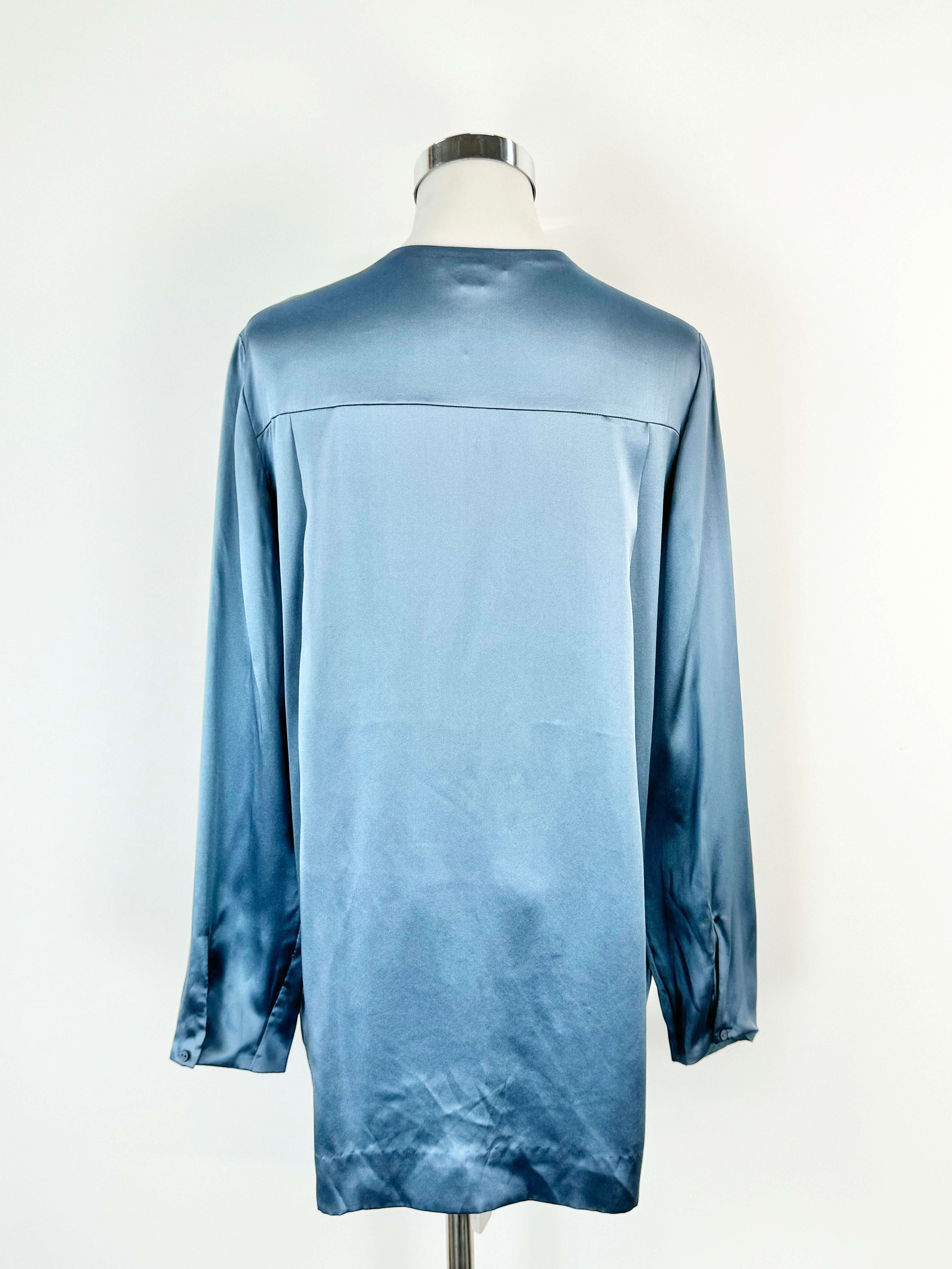 Cos Cool Blue Silk Blouse - AU8/10