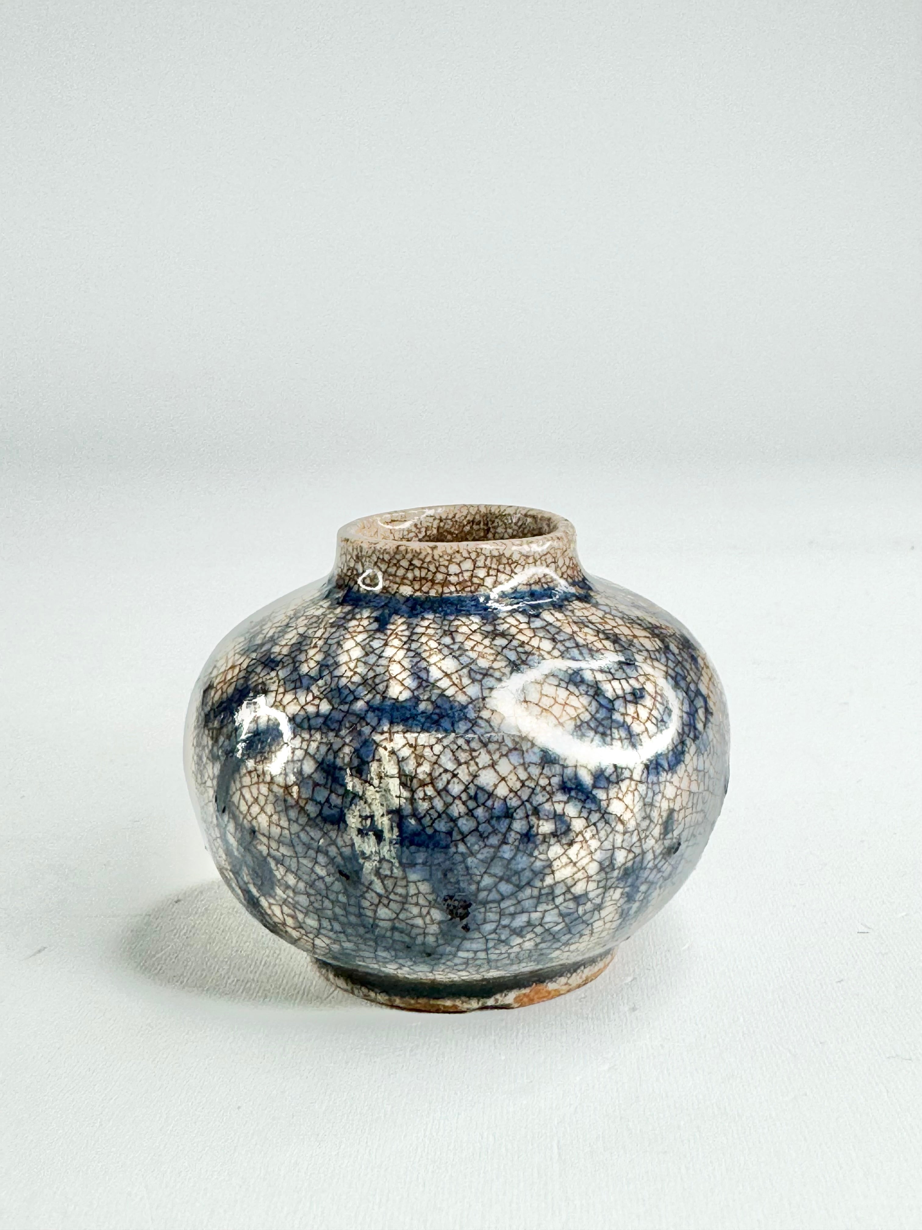 Antique Blue Cracked Glaze Jarlet