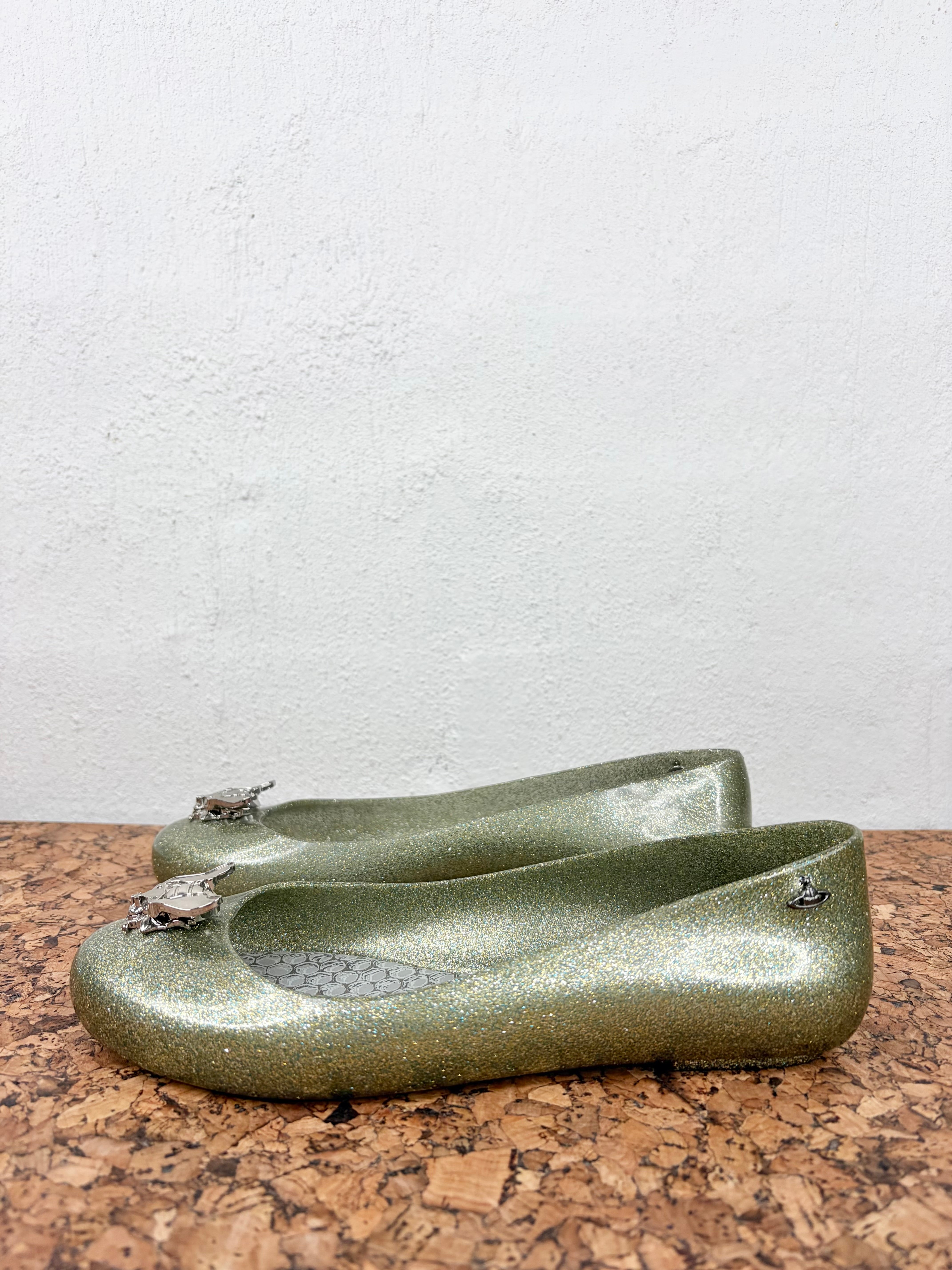 Vivienne Westwood 'Anglomania' x Melissa Green Shimmer Bee Ballet Flats - EU37