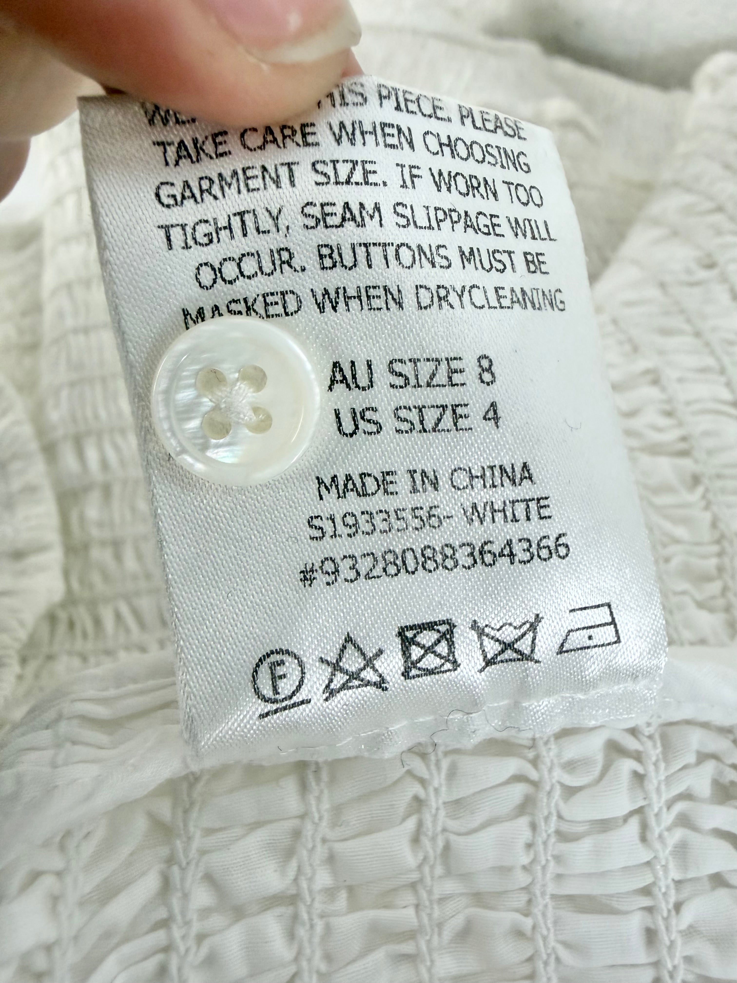 Scanlan Theodore White Shirred Puff Shoulder Blouse - AU8