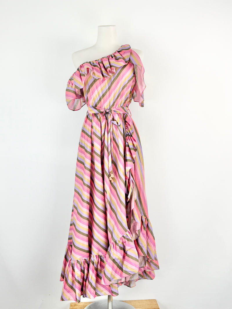 Zimmermann Mauve & Posey Striped Maxi Dress - AU8/10