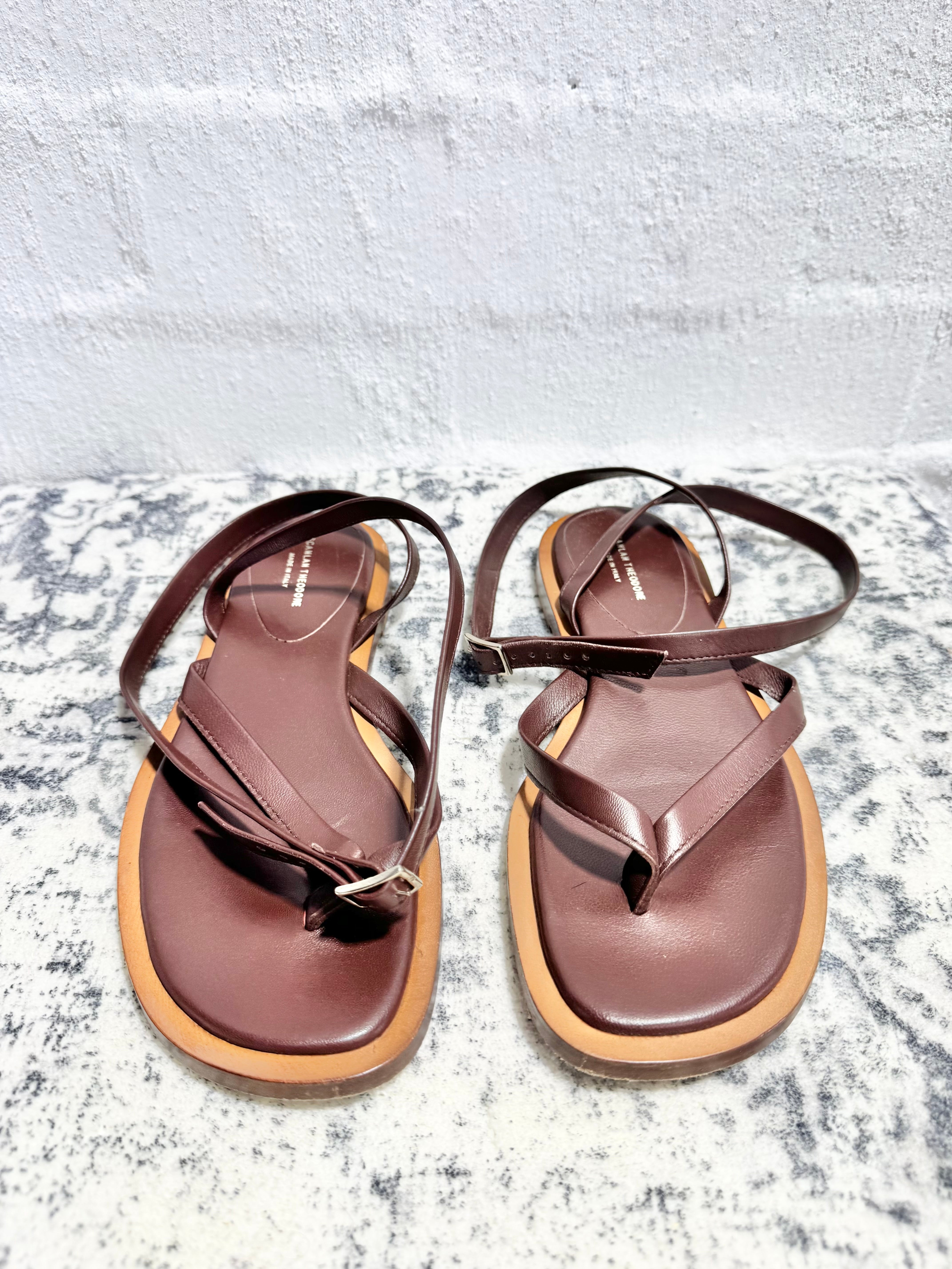 Scanlan Theodore Expresso Leather Wrap Around Thongs - EU37