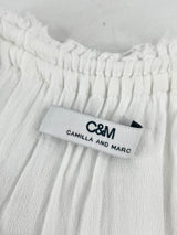 Camilla & Marc White Layered Crepe Midi Dress - AU8