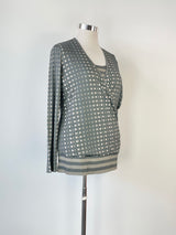Riani Charcoal Dotted Layered Top - AU14