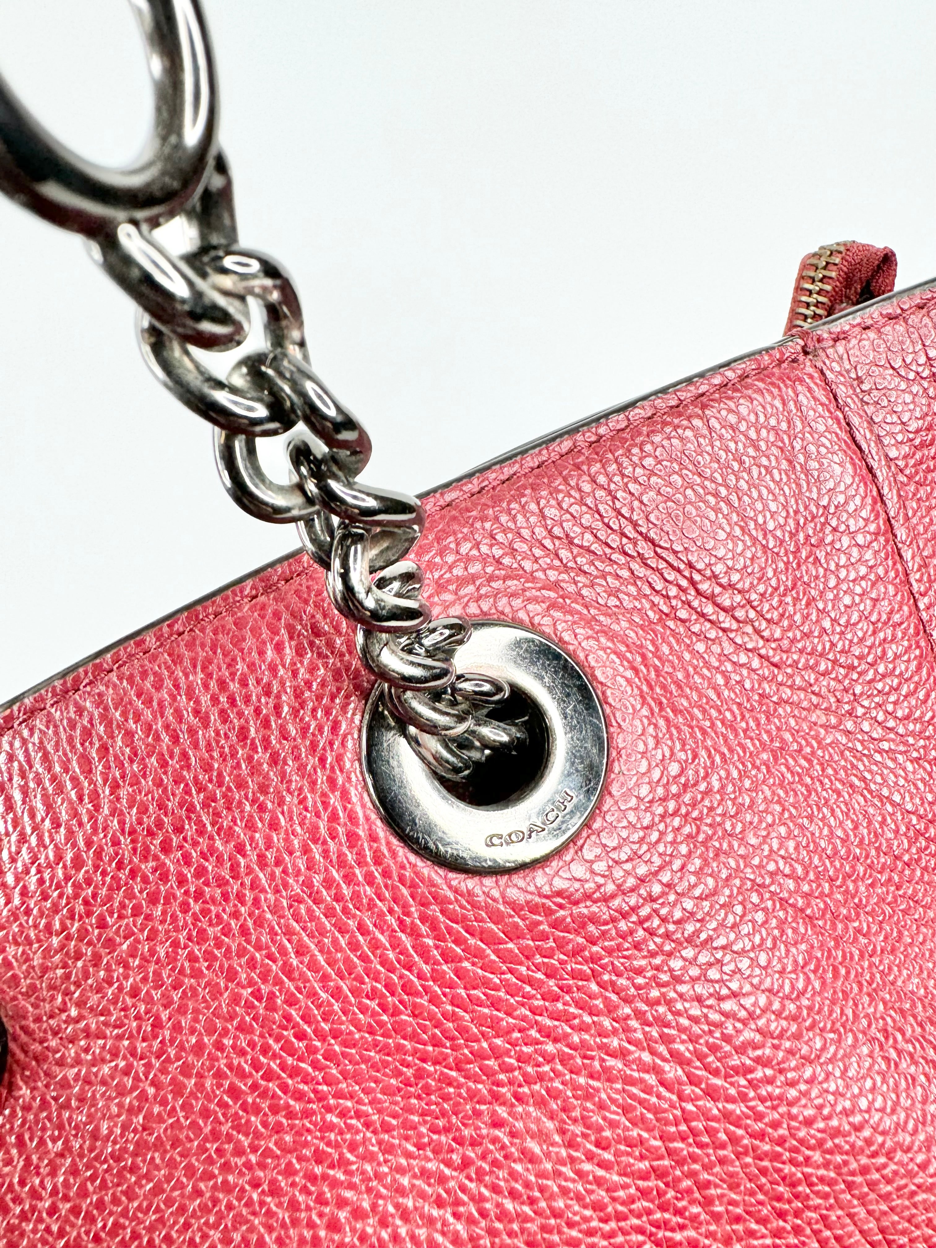 Coach Oxblood Grained Leather Tote