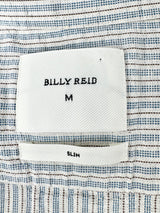 Billy Reid Striped Cotton Button Up T-Shirt - M
