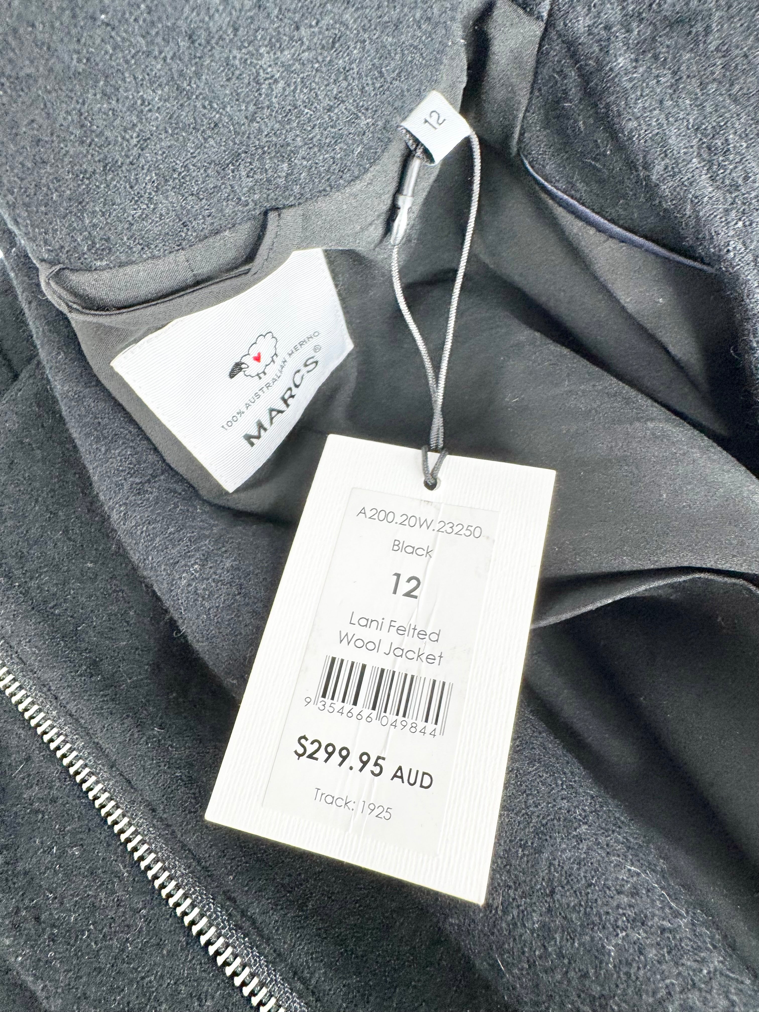 Marcs 'Lani' Black Felted Wool Jacket NWT - AU12