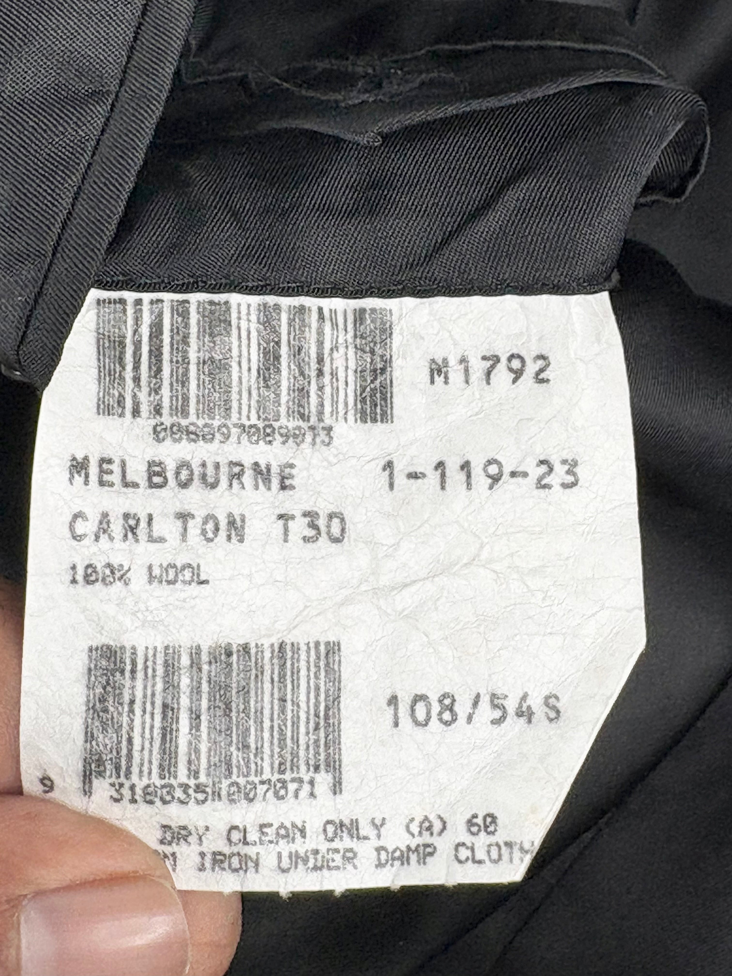 Vintage Nino Cerruti Black Wool Double-Breasted Blazer - 54
