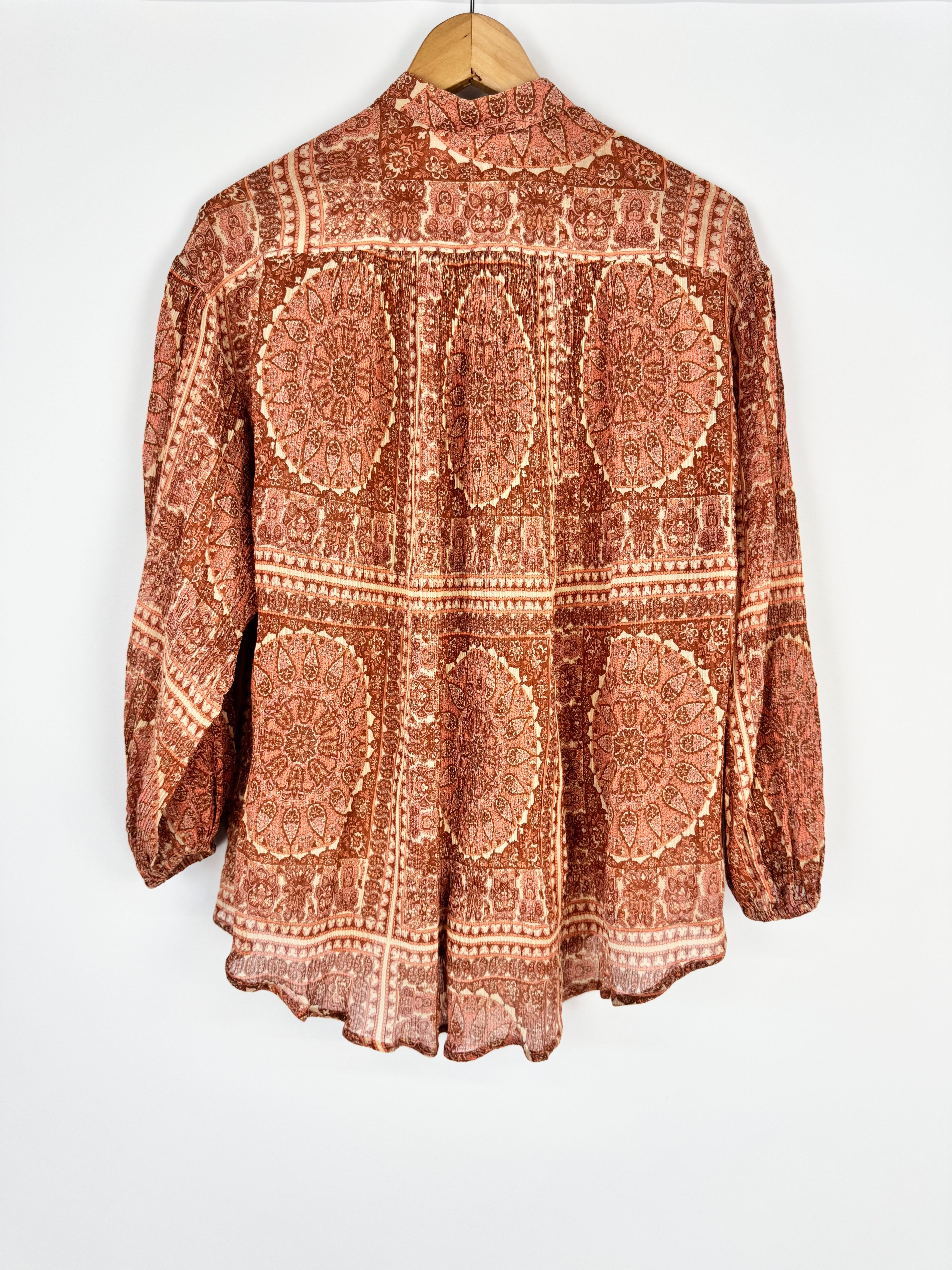 Zimmermann Paisley Patterned Micropleated Blouse - AU8/10