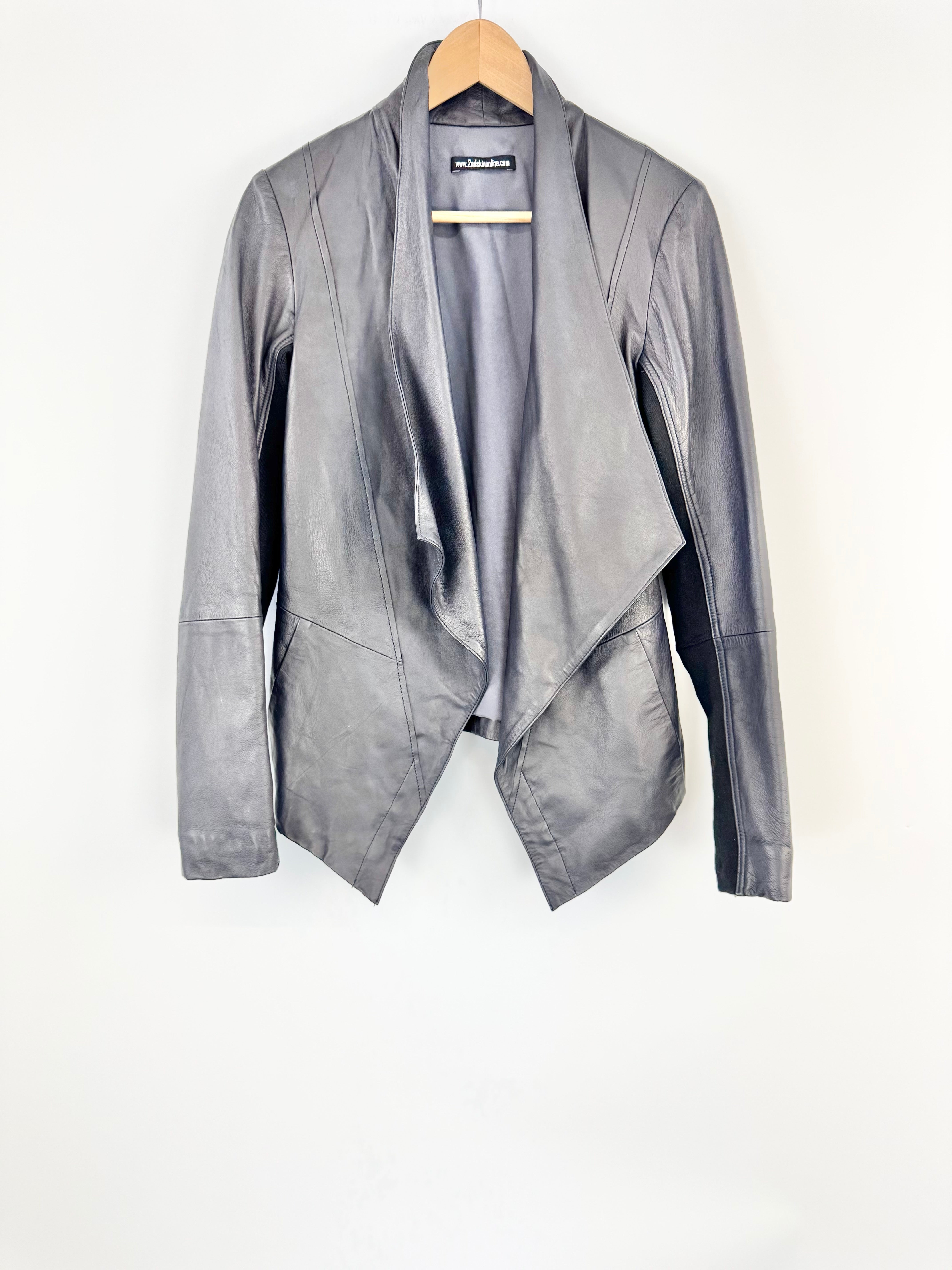 2nd Skin Black Leather Fitted Jacket - AU8