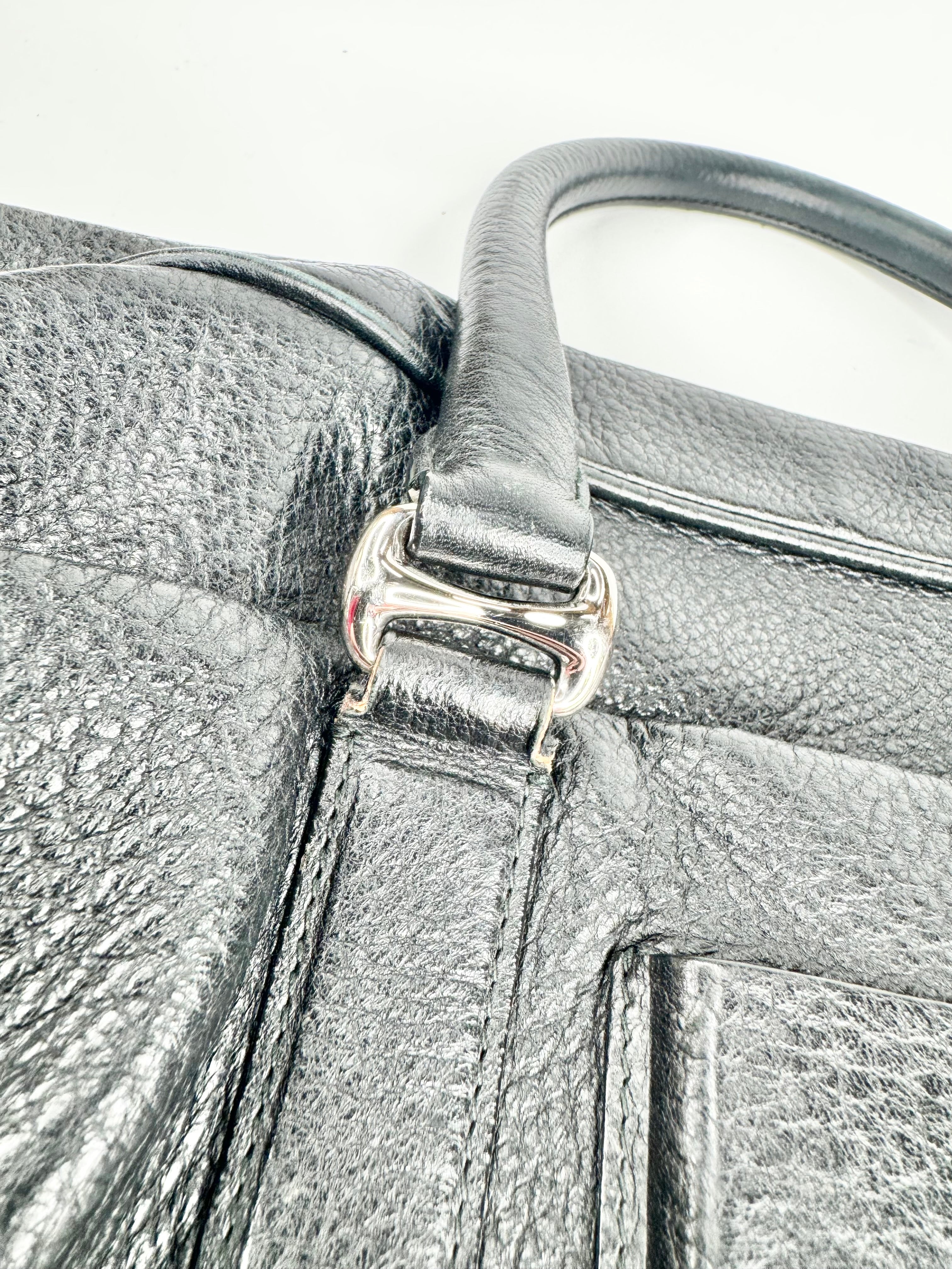 Bally Black Grained Briefcase