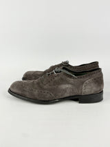 Pal Zileri Umber Suede Oxford-Tip Derby Shoes - EU43