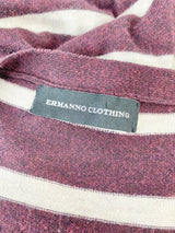 Ermanno Clothing Deep Red & Cream Long Cardigan - AU8/10