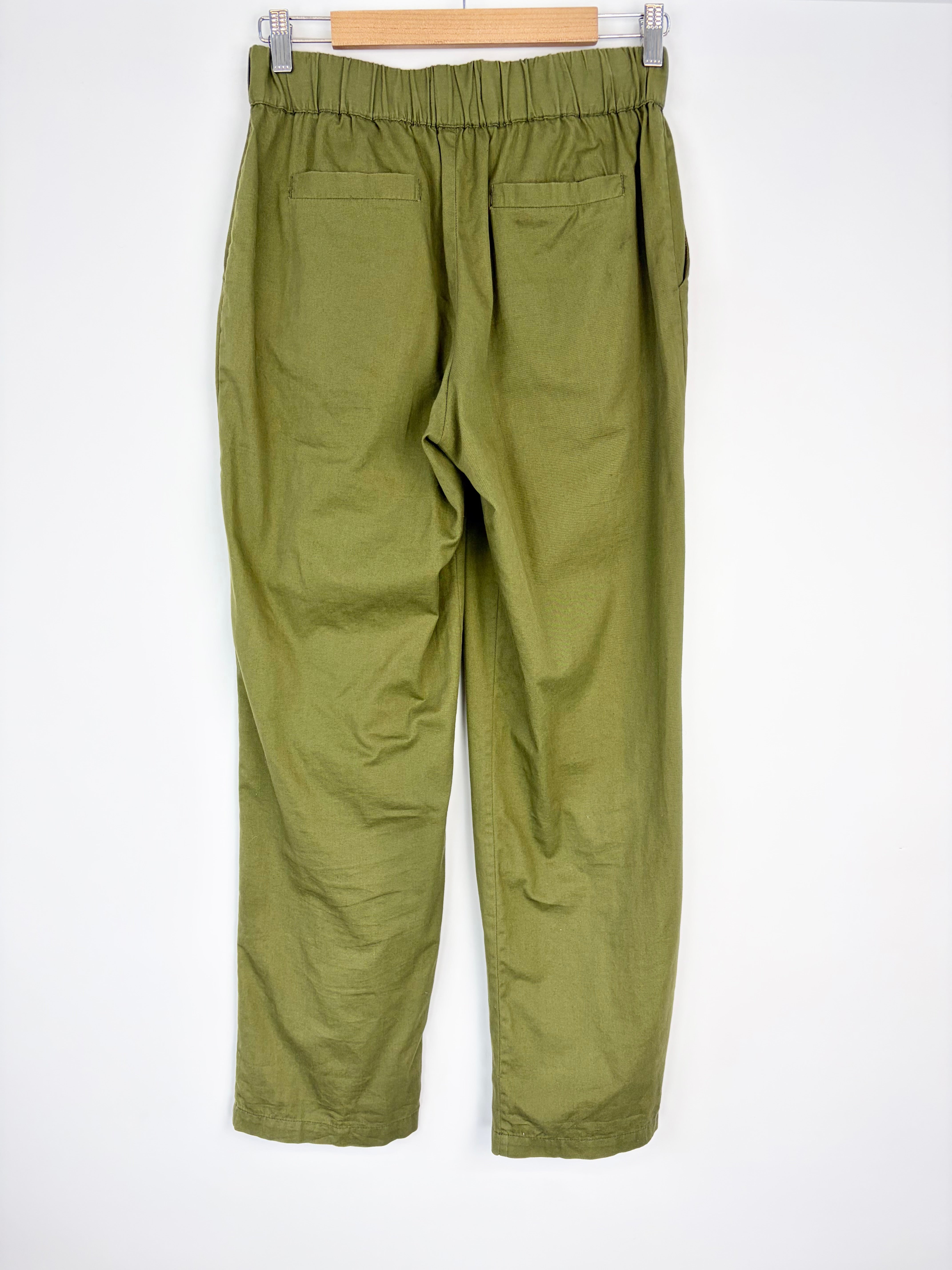 Kowtow Olive Green Fairtrade Organic Cotton Slacks - AU8/10
