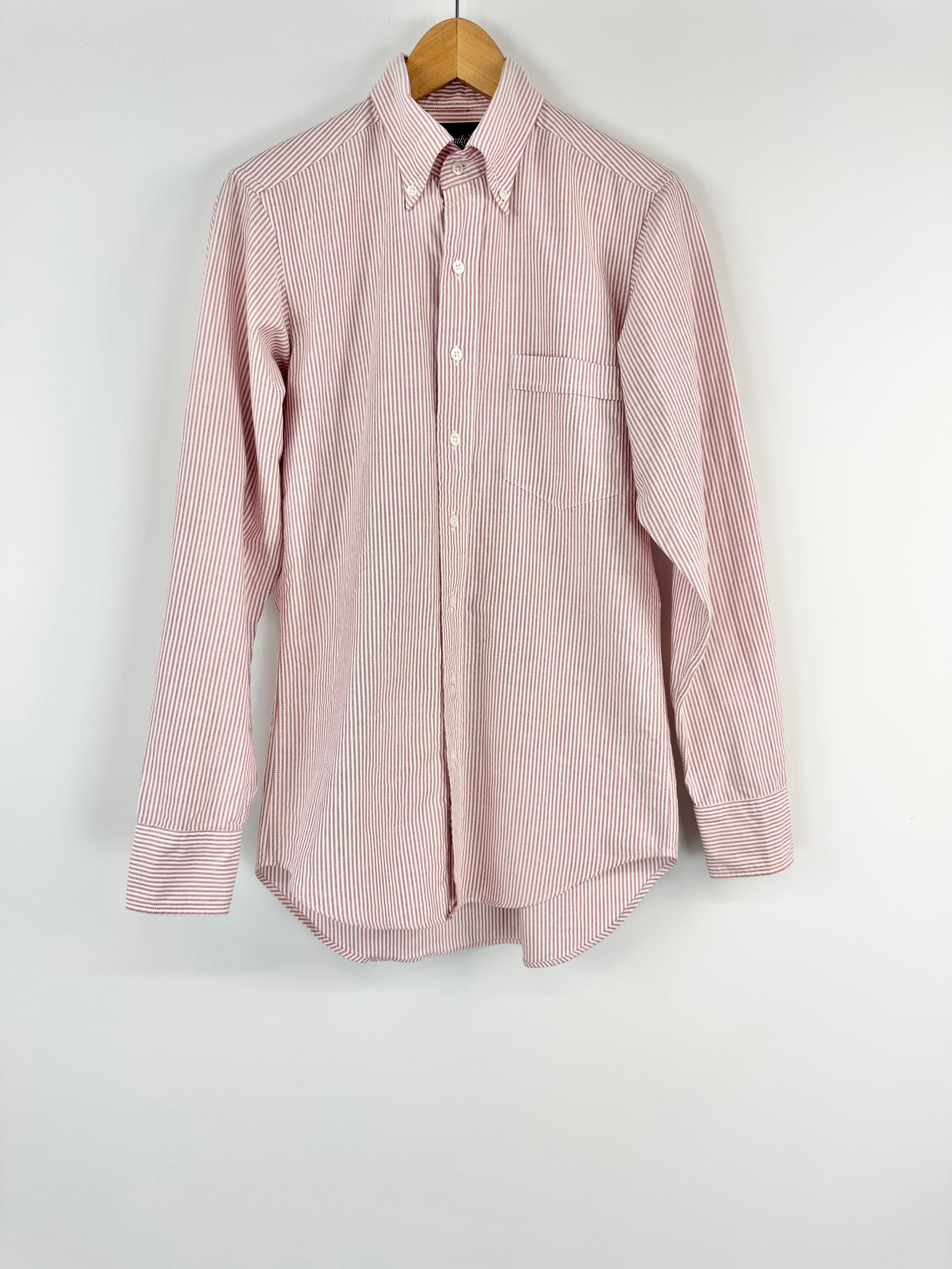 Drake's Red and White Striped Shirt - 15/28