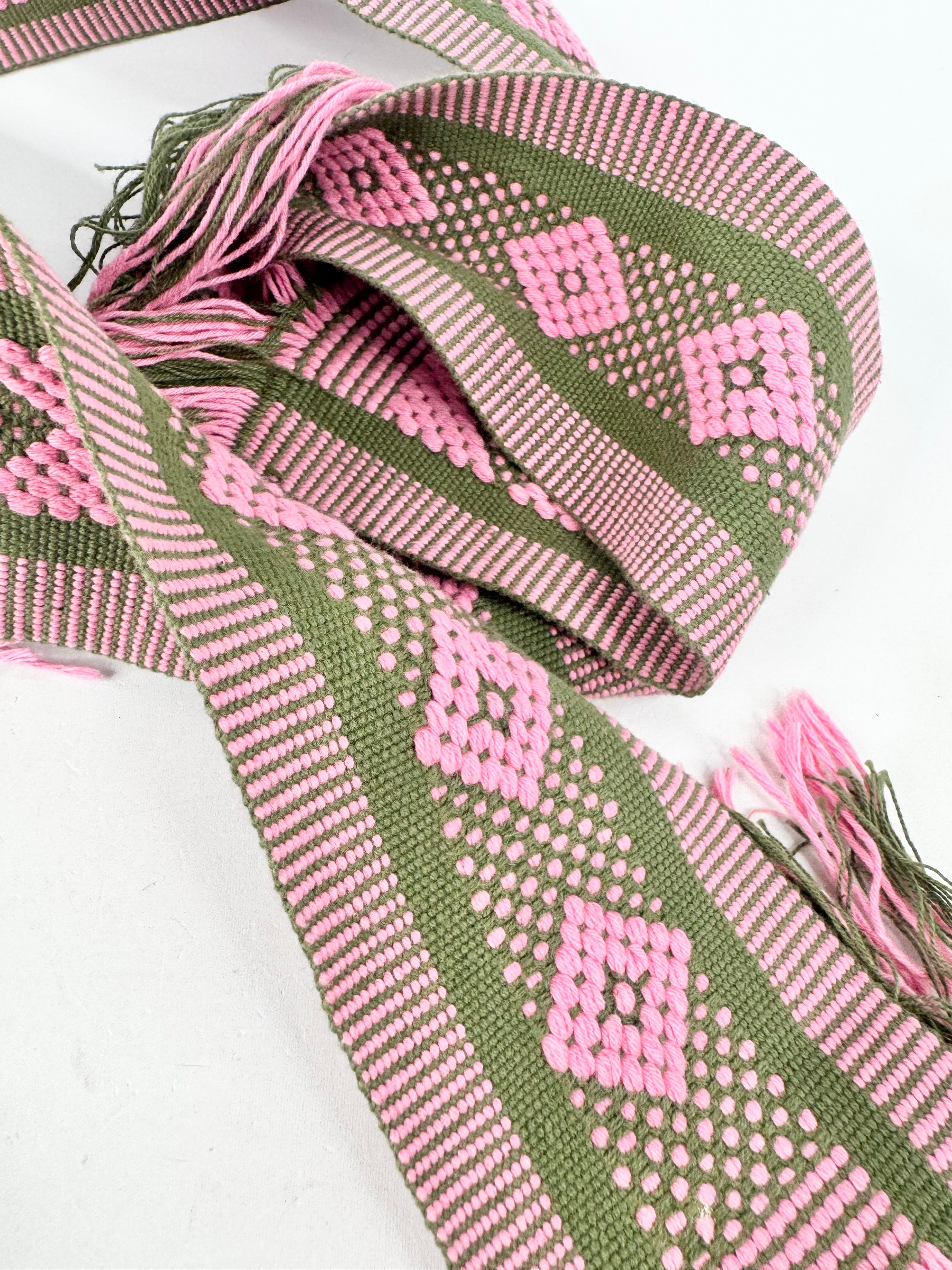 Pippa Holt Green & Pink Woven Belt
