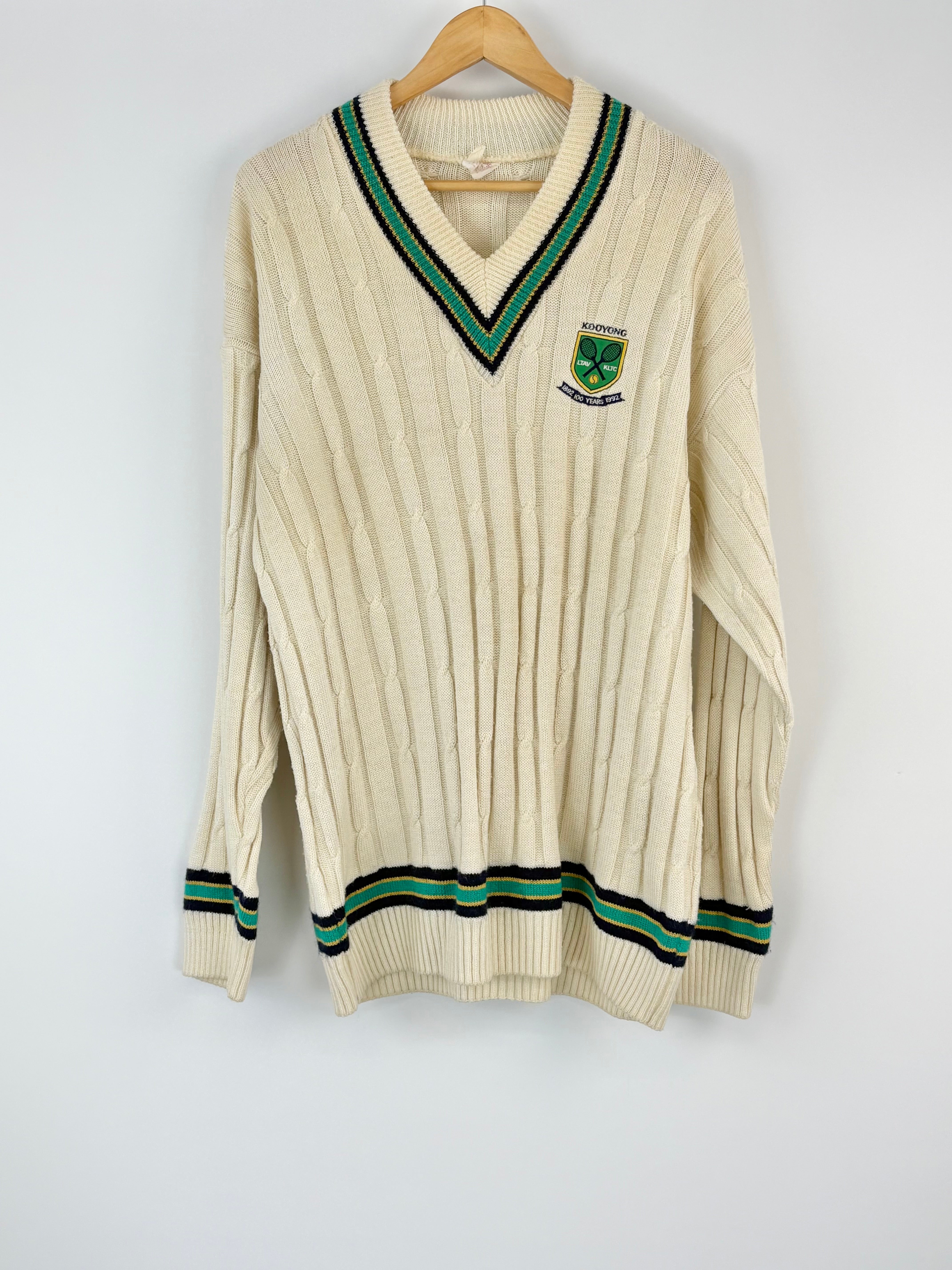 1992 Vintage Centenary Kooyong Tennis Club Cable-Knit Sweater - XL