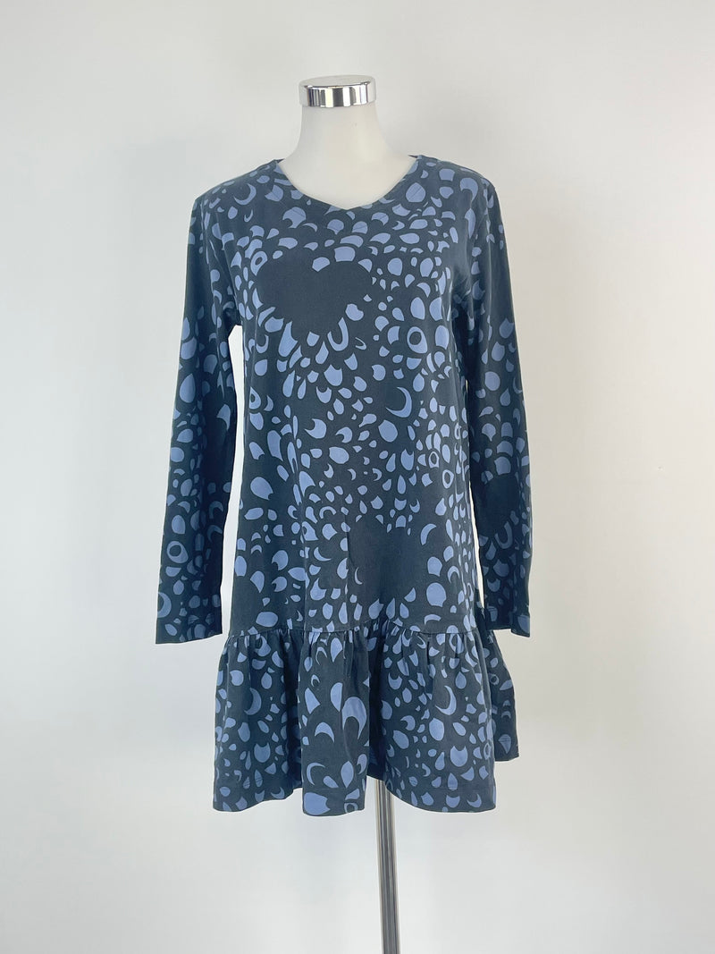 Marimekko Black & Navy Blue 'Lupiini' Dress - AU8