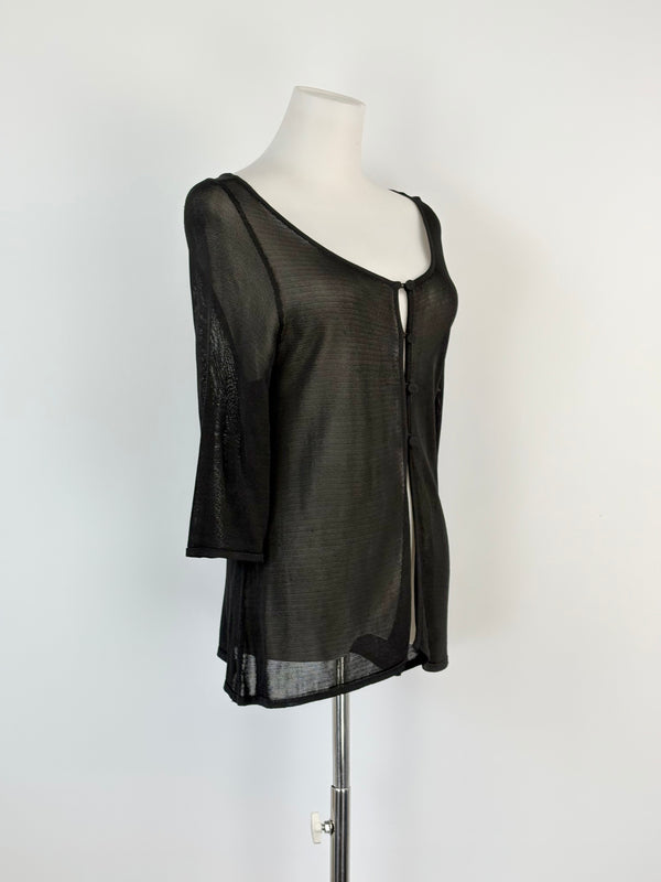 T.L. Wood by Teresa Liano Black Sheer Cardigan - AU8