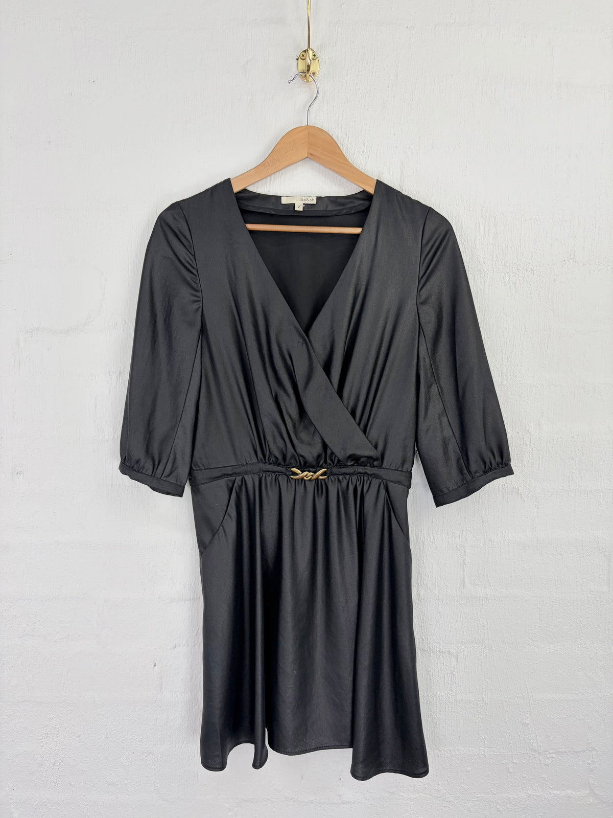 Ba&sh Back Satin Sheen Mini Dress - AU10/12