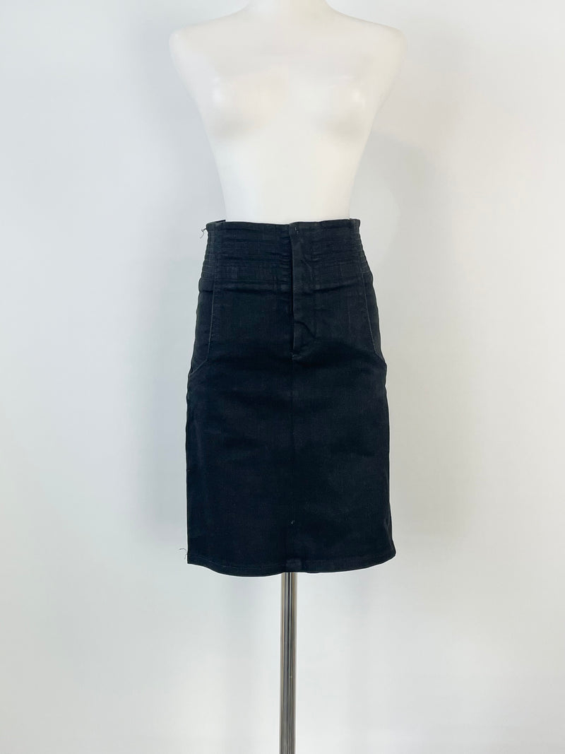 Helmut Lang Black Denim Midi Skirt - AU6/8