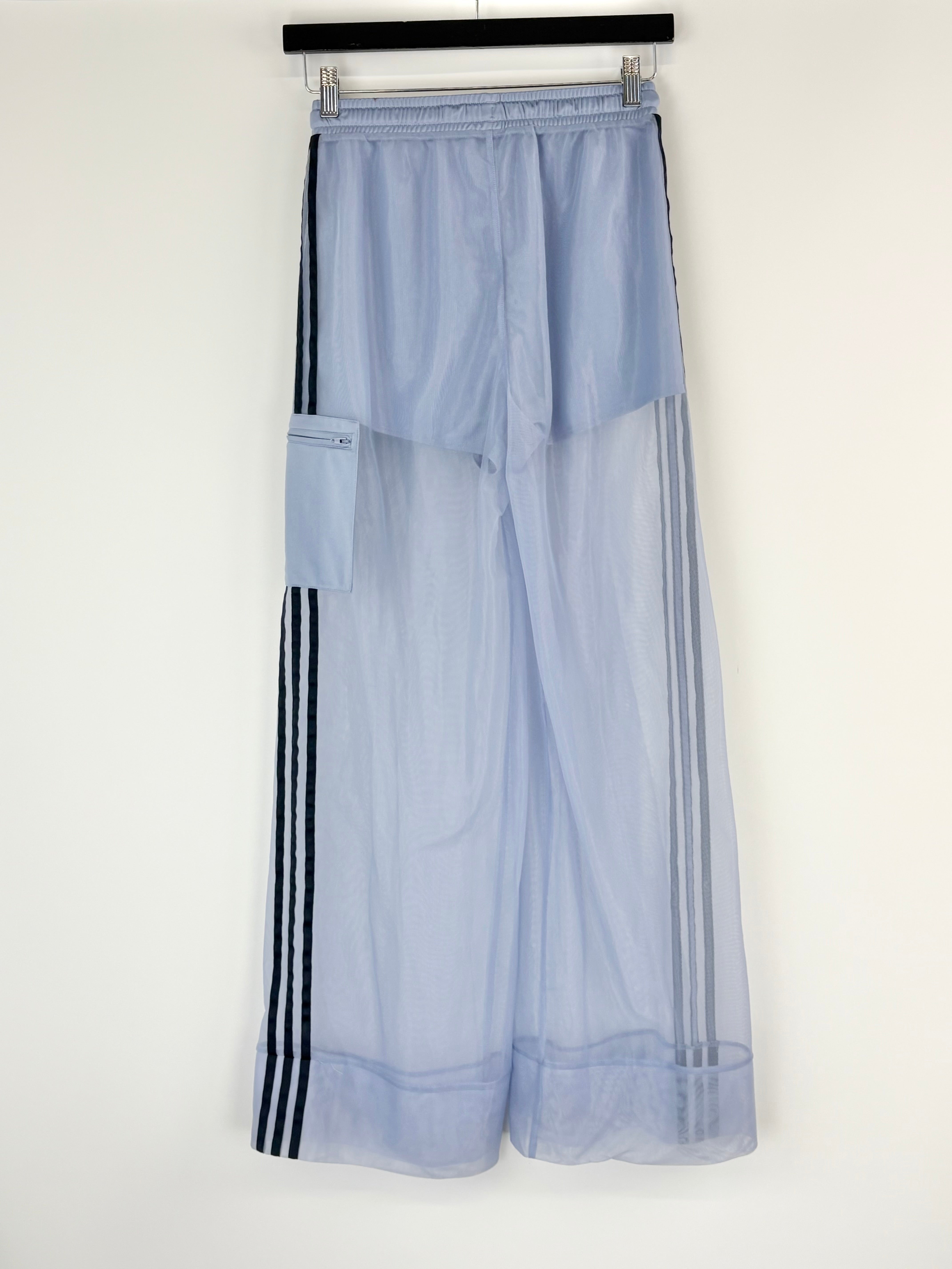 Adidas Chalk Blue Sheer-Mesh Track Pants - AU10